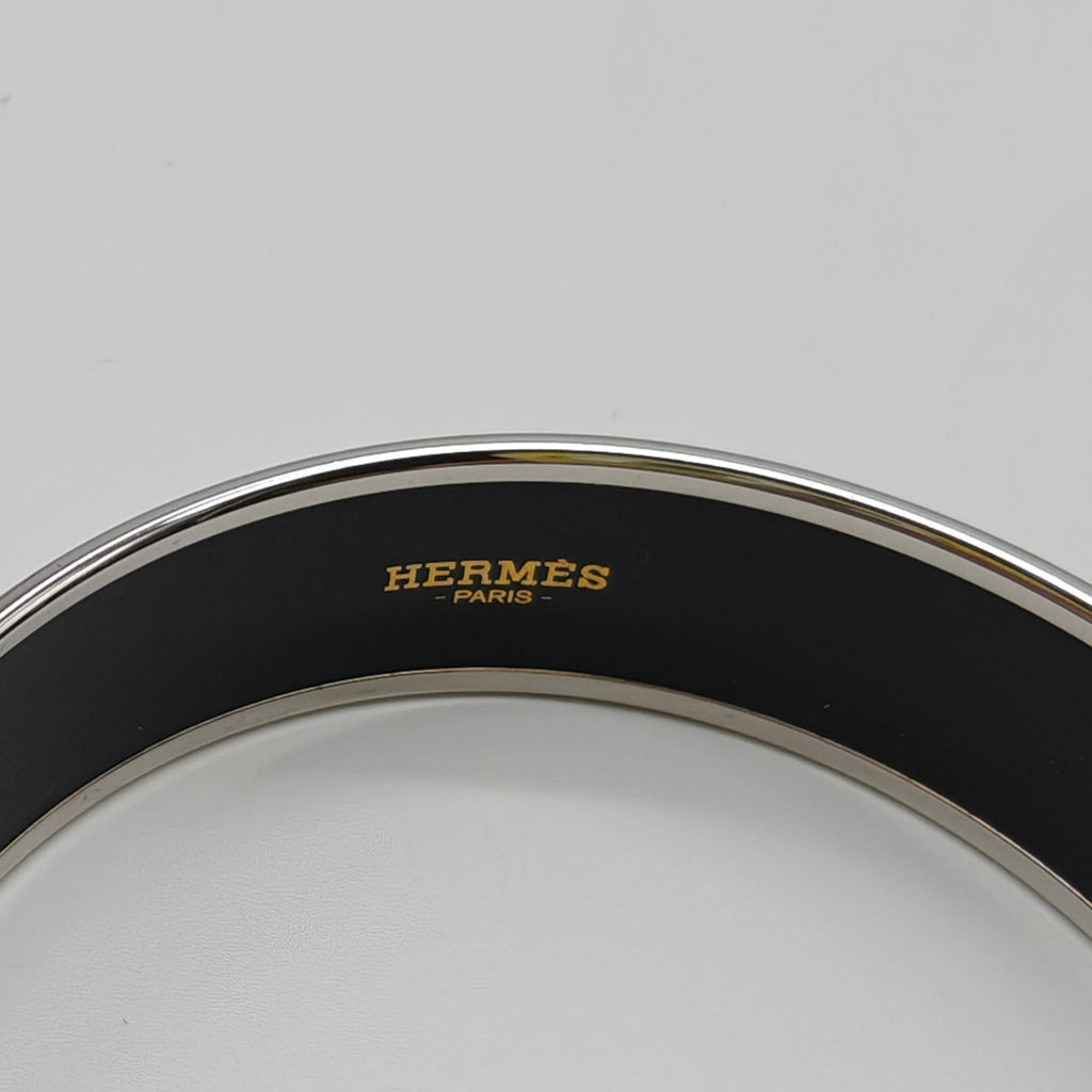 Hermès Brazil Printed Enamel Wide Bangle Bracelet W21347