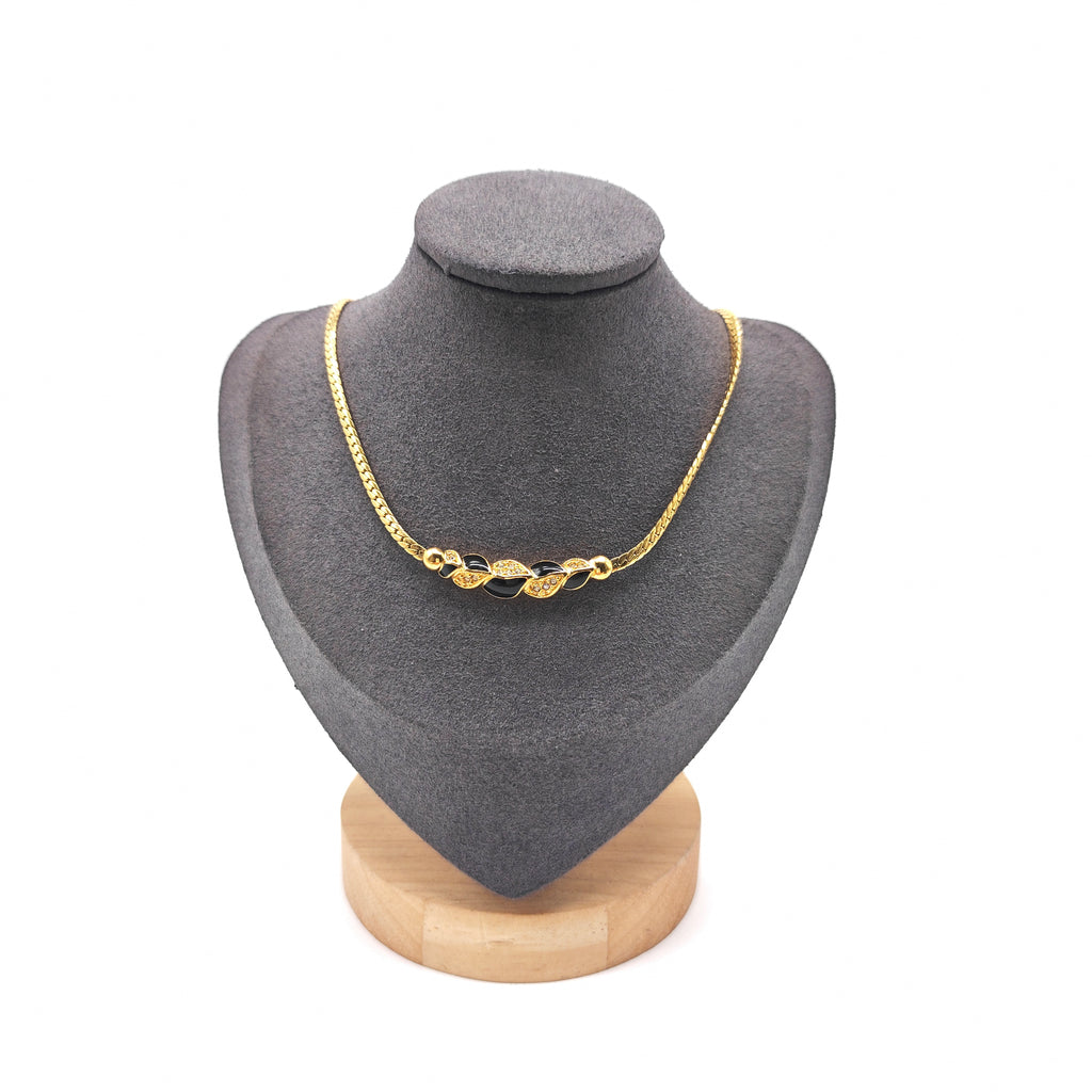 Christian Dior Enamel & Crystal Link Choker / Collar Necklace W21555