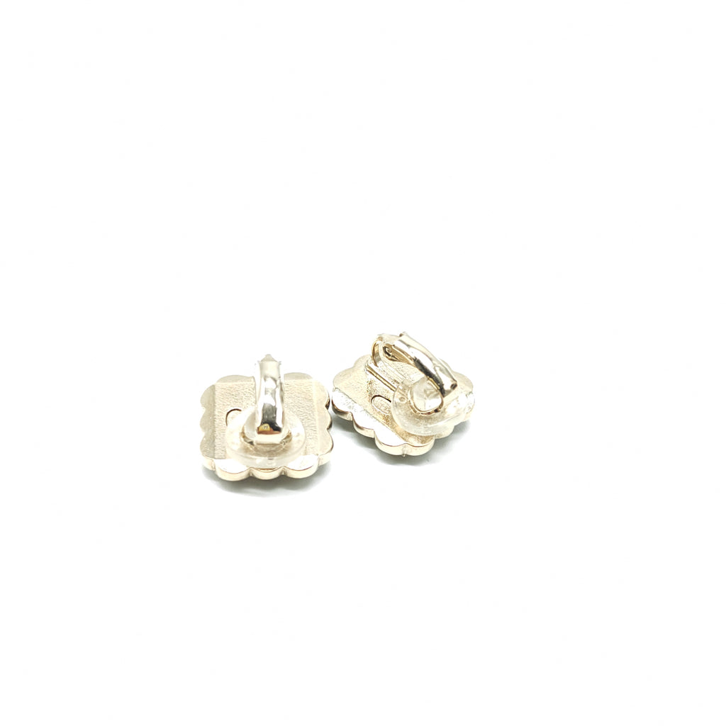 Chanel Resin CC Square Clip On Earrings W21626