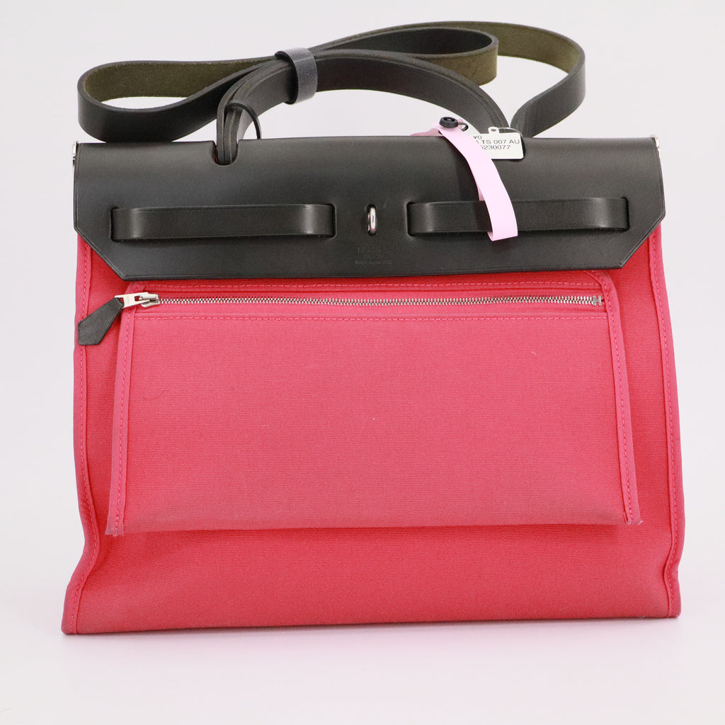 Hermes Herbag Zip Leather and Toile 31 Twins
