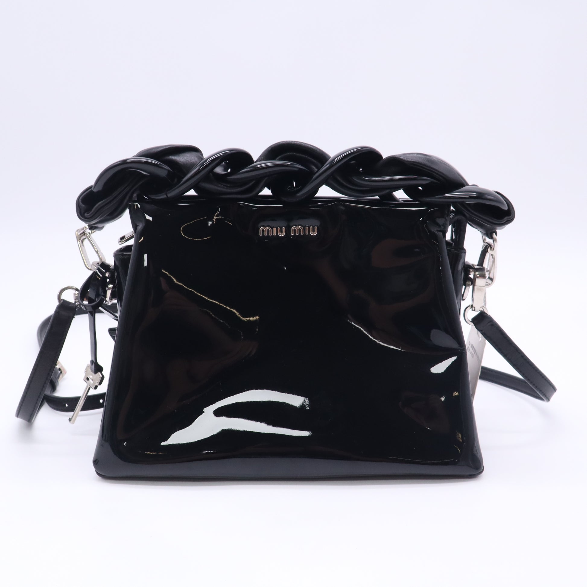 Miu Miu Patent Leather Top Handle Bag twins LDJ5830