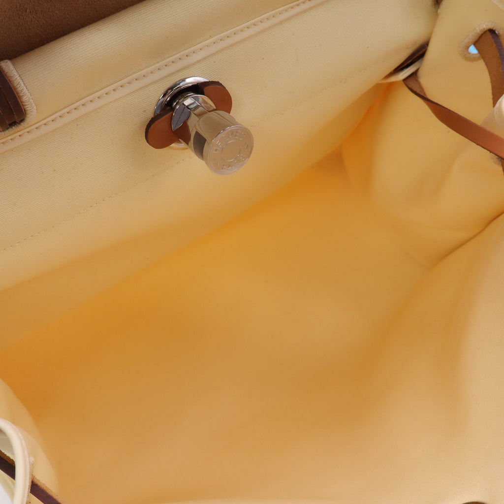 Hermes Herbag Zip Leather and Toile 39 twins LDJ5829