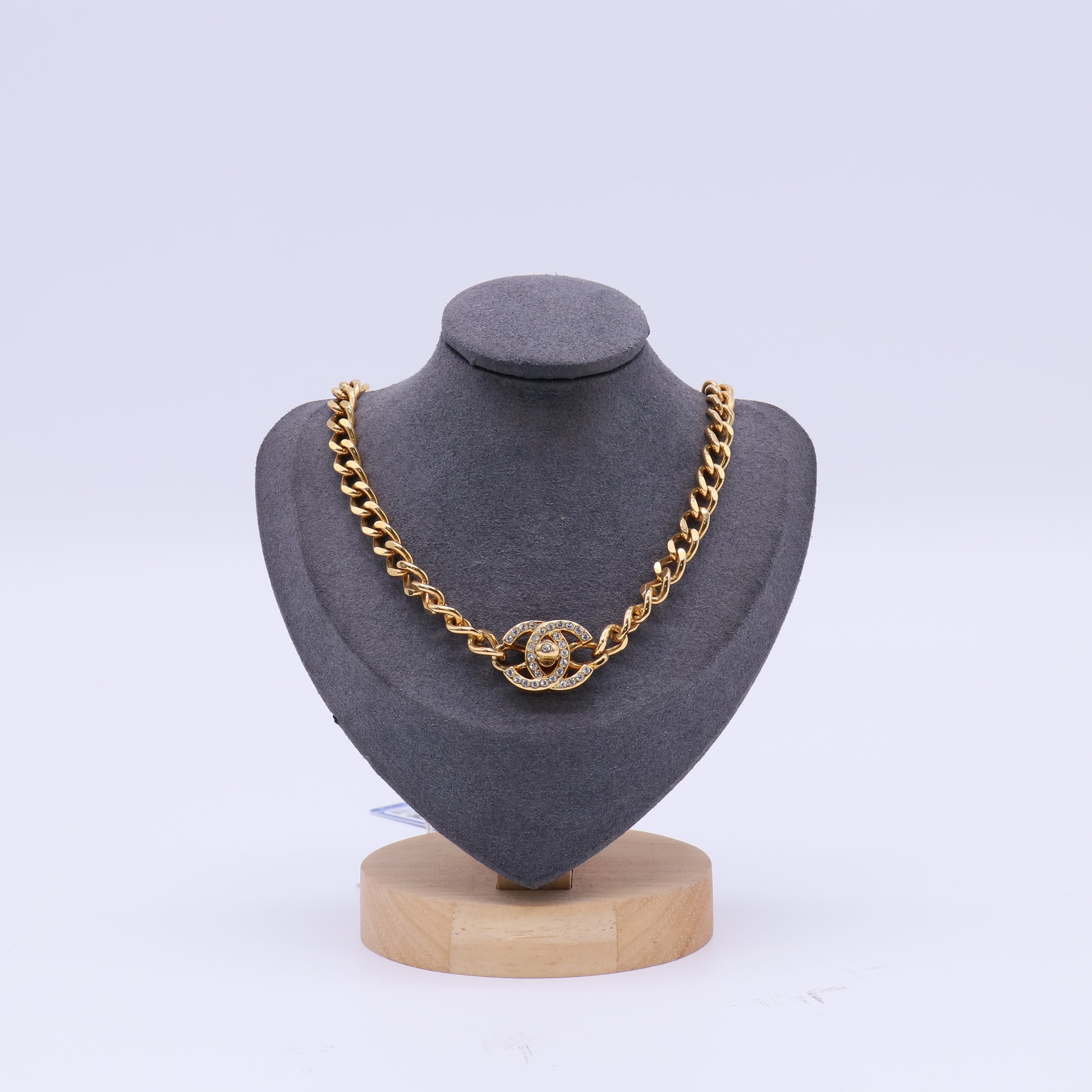 Chanel Crystal CC Chain Cuban Bracelet GoldTwins LDJ4171