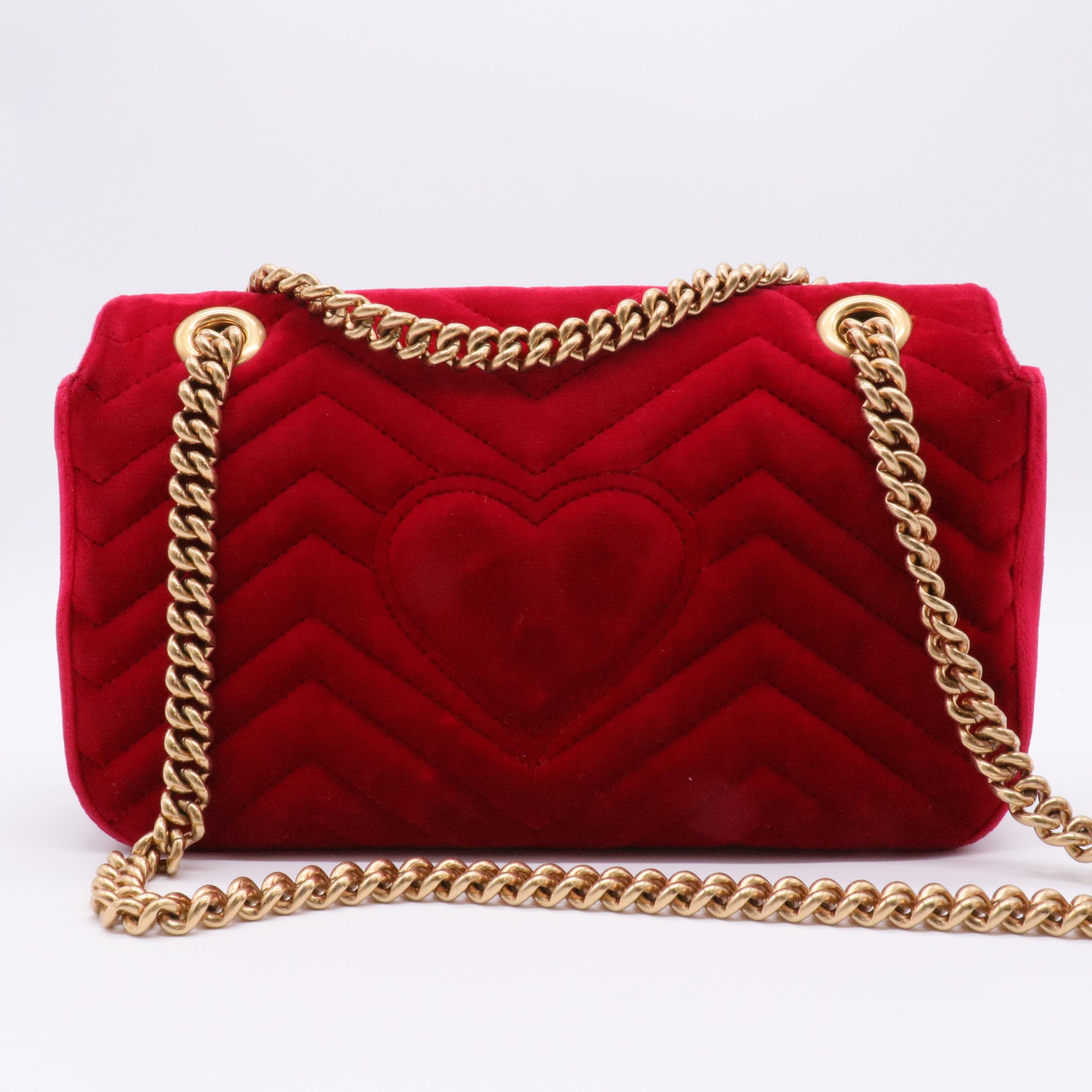 GG Marmont Flap Matelasse Bag Red Velvet