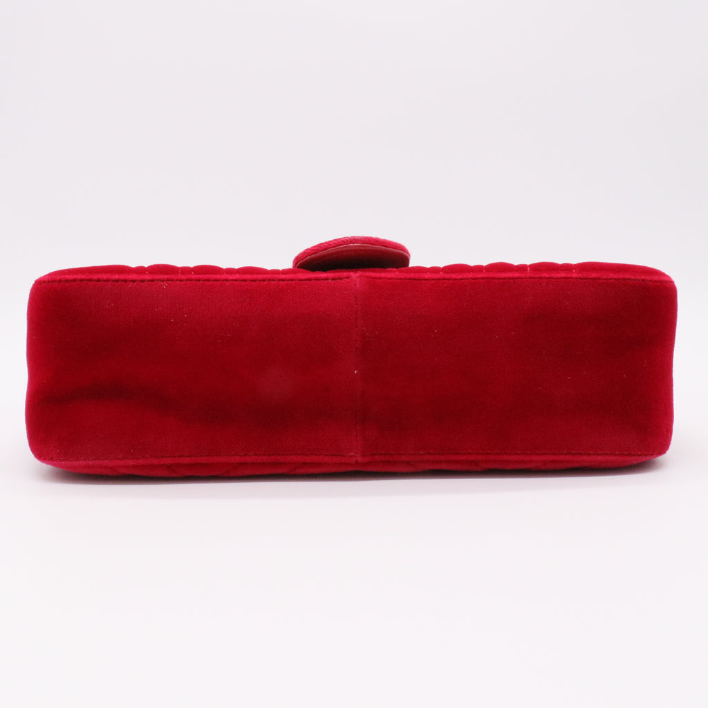 GG Marmont Flap Matelasse Bag Red Velvet