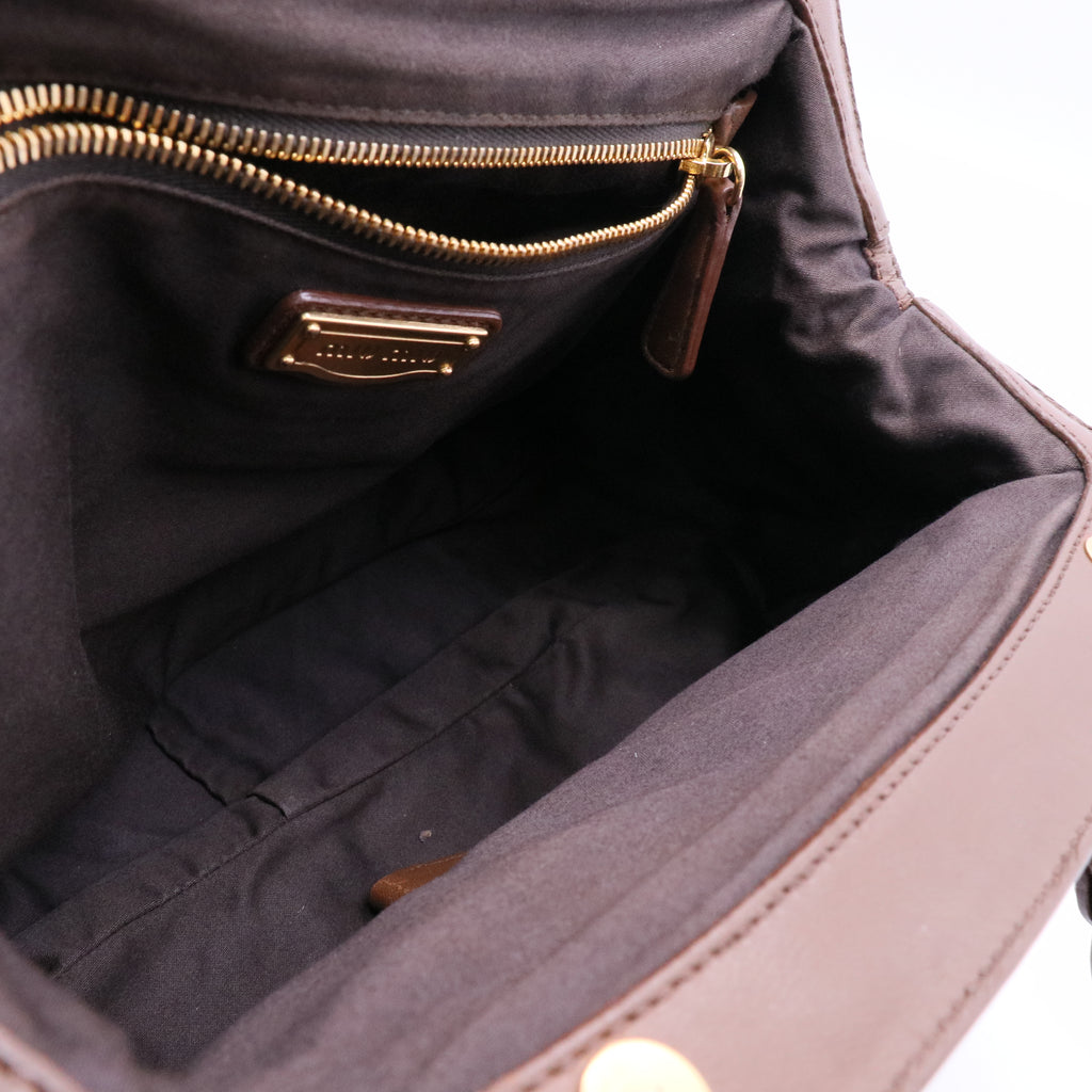 Leather Braided Handle Bag twins B20995