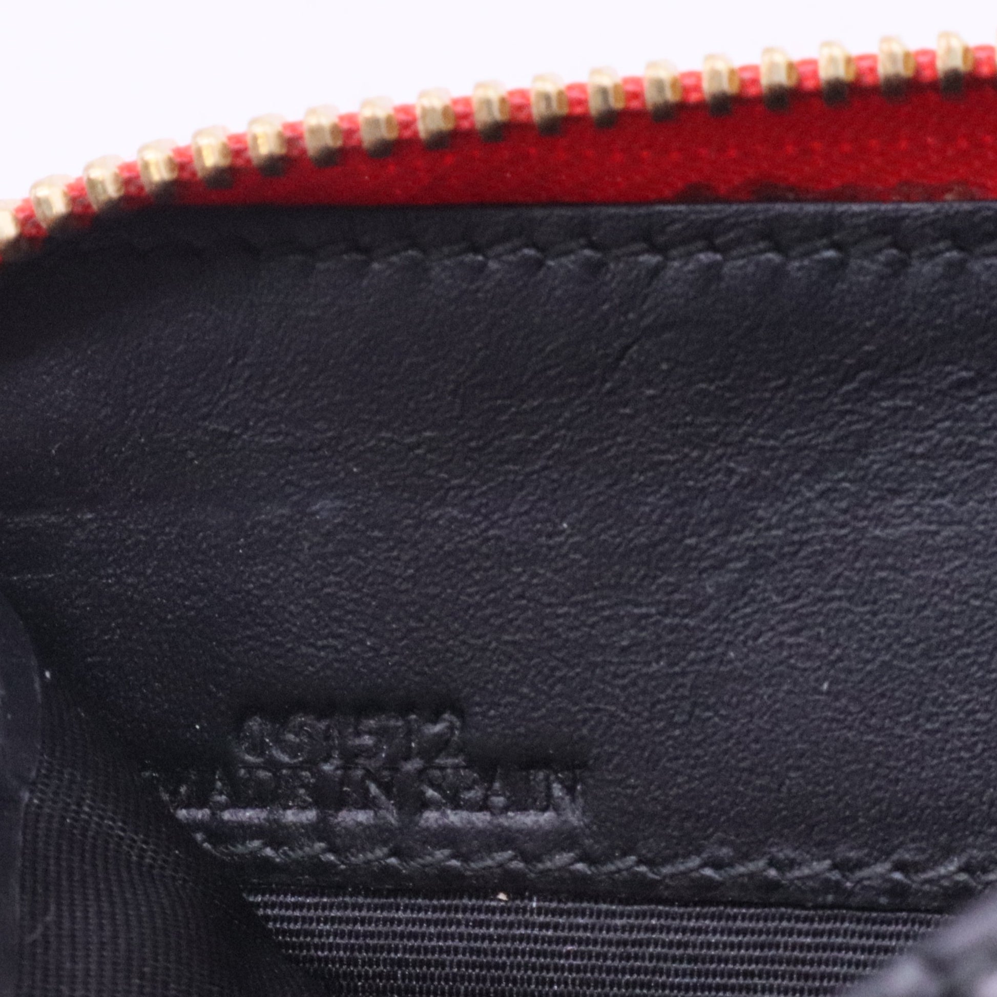 Red Leather Puzzle Zip Compact Wallet