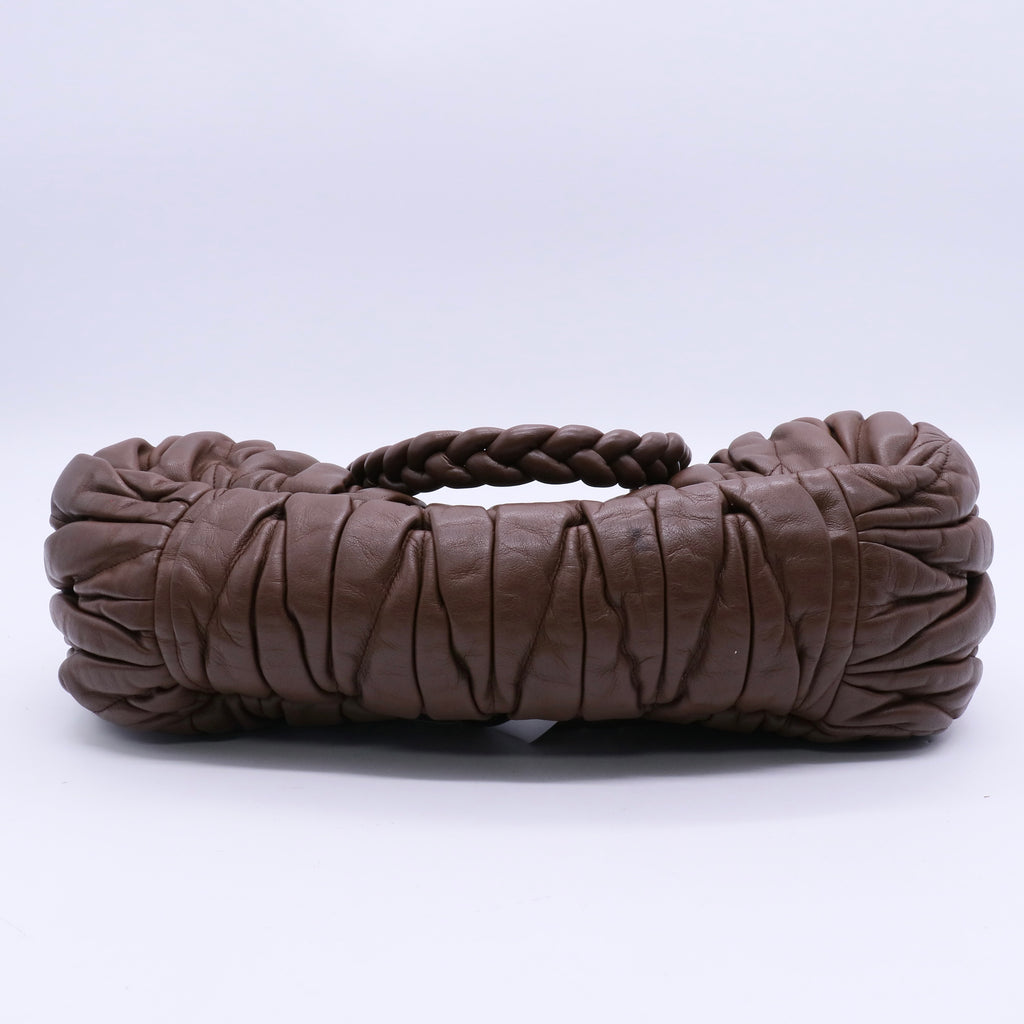 Leather Braided Handle Bag twins B20995