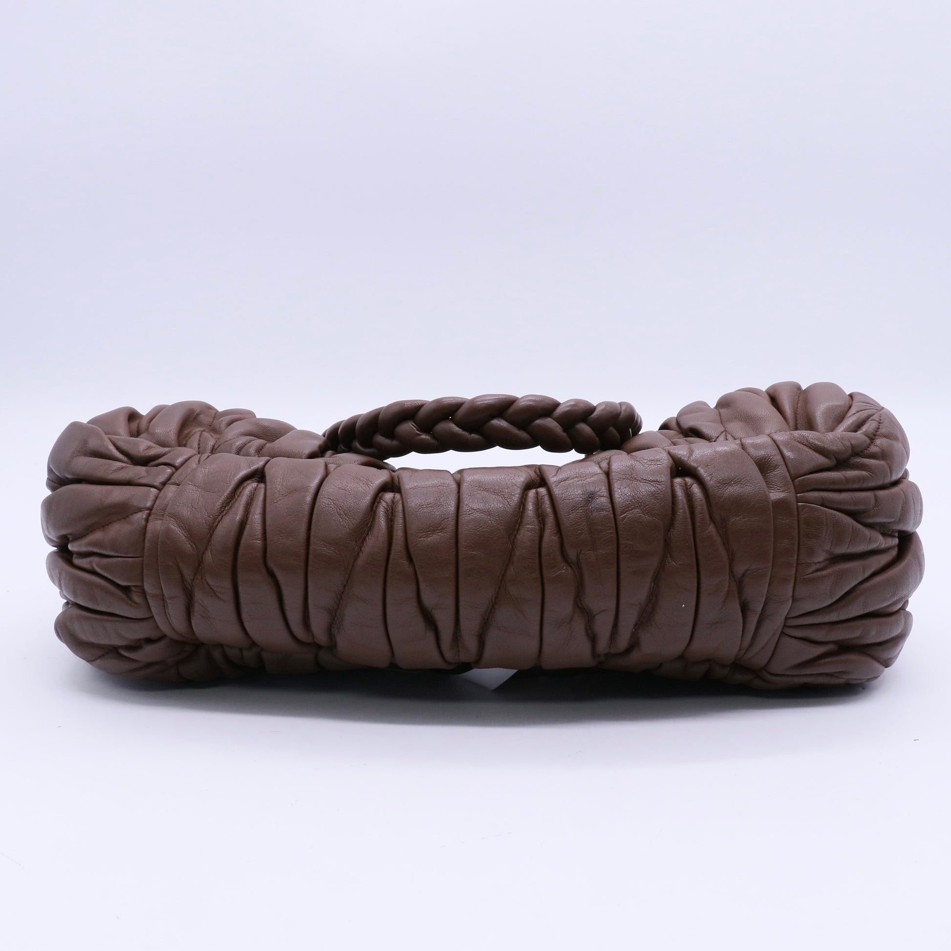 Leather Braided Handle Bag twins B20995