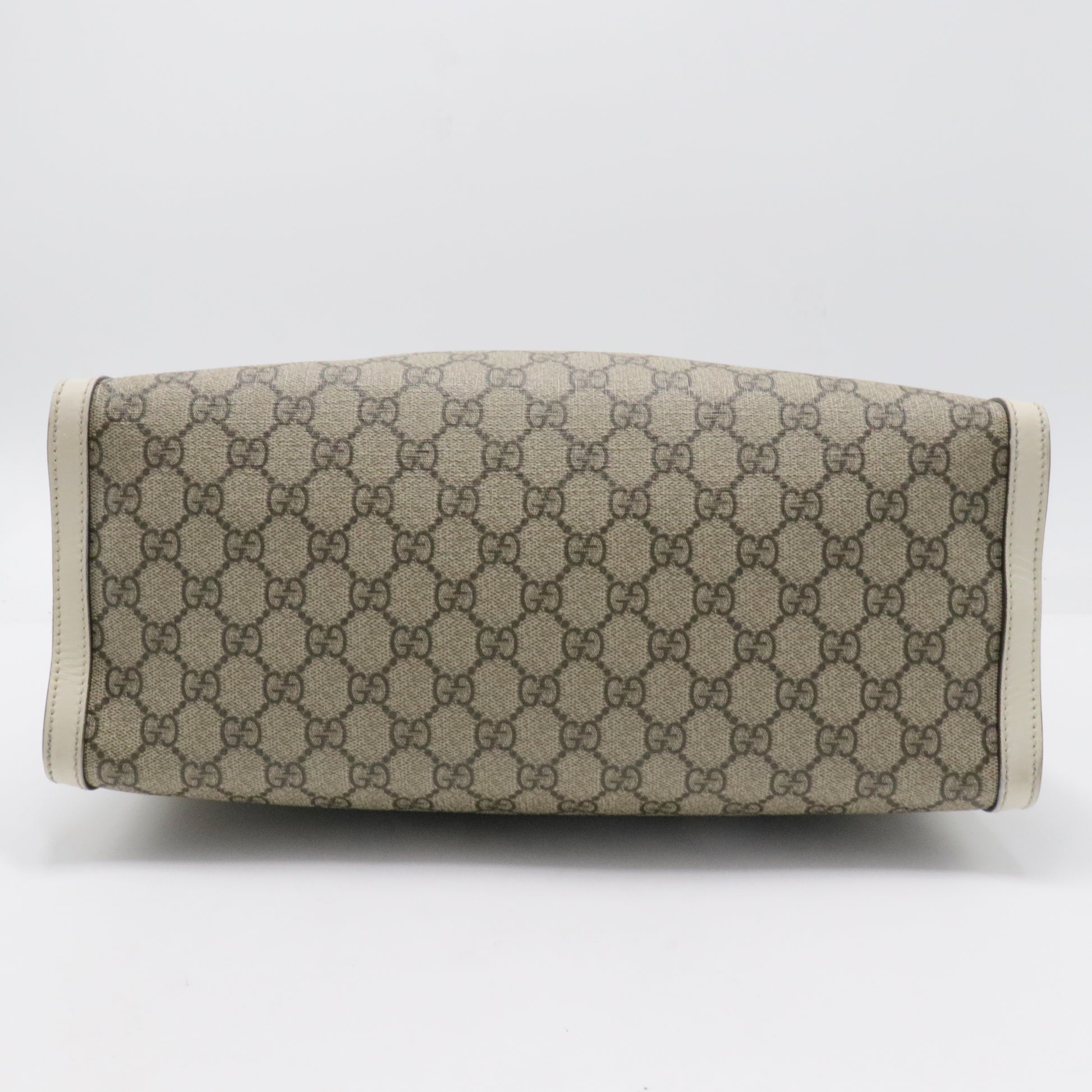 GG Supreme Monogram Medium Padlock Tote White