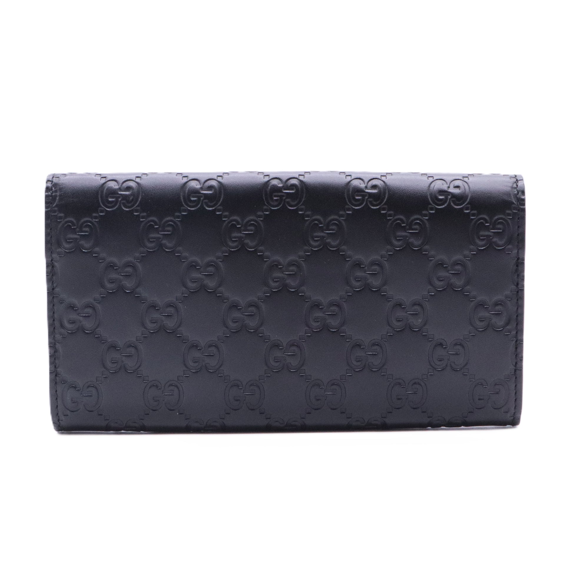 Gucci Black Guccissima Leather GG Icon Continental Wallet
