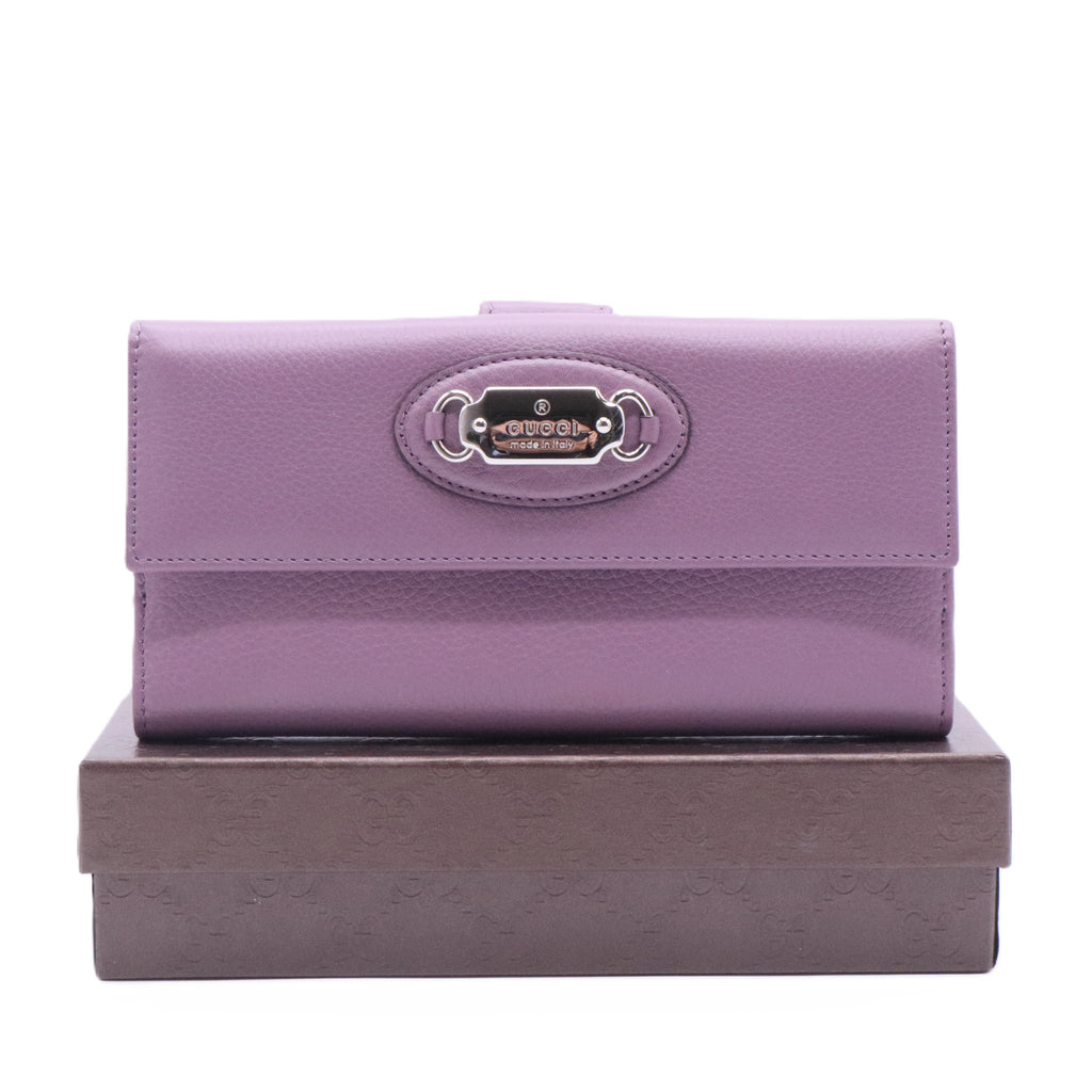 GUCCI Leather Continental Bifold Long Wallet Twins