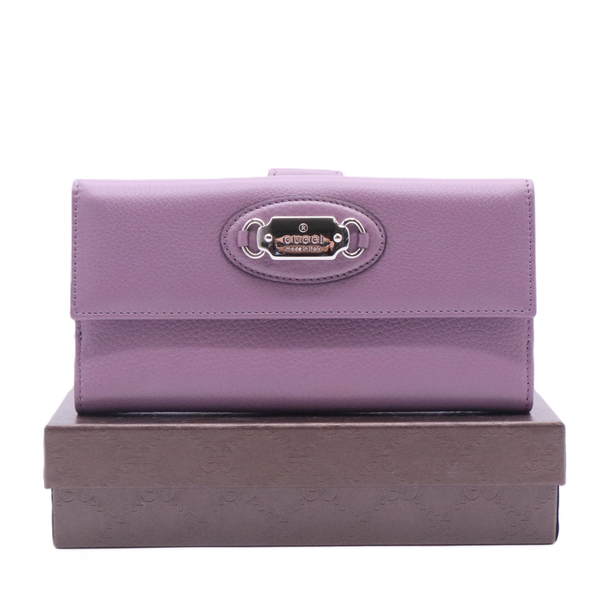 GUCCI Leather Continental Bifold Long Wallet Twins