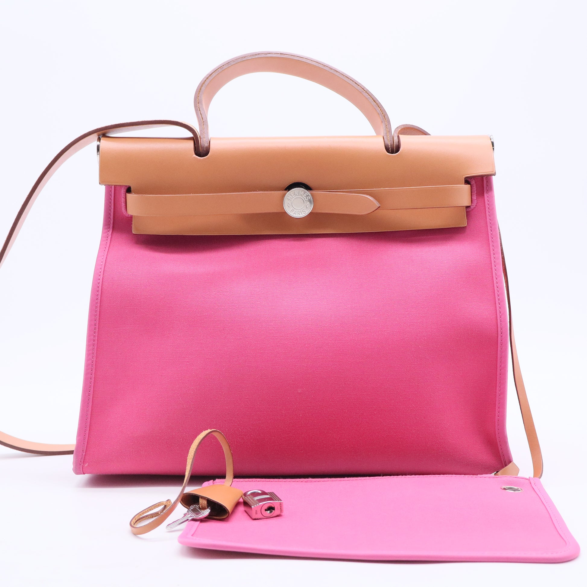Toile Vache Hunter Herbag Zip 31 PM Rose Lipstick Natural B20404