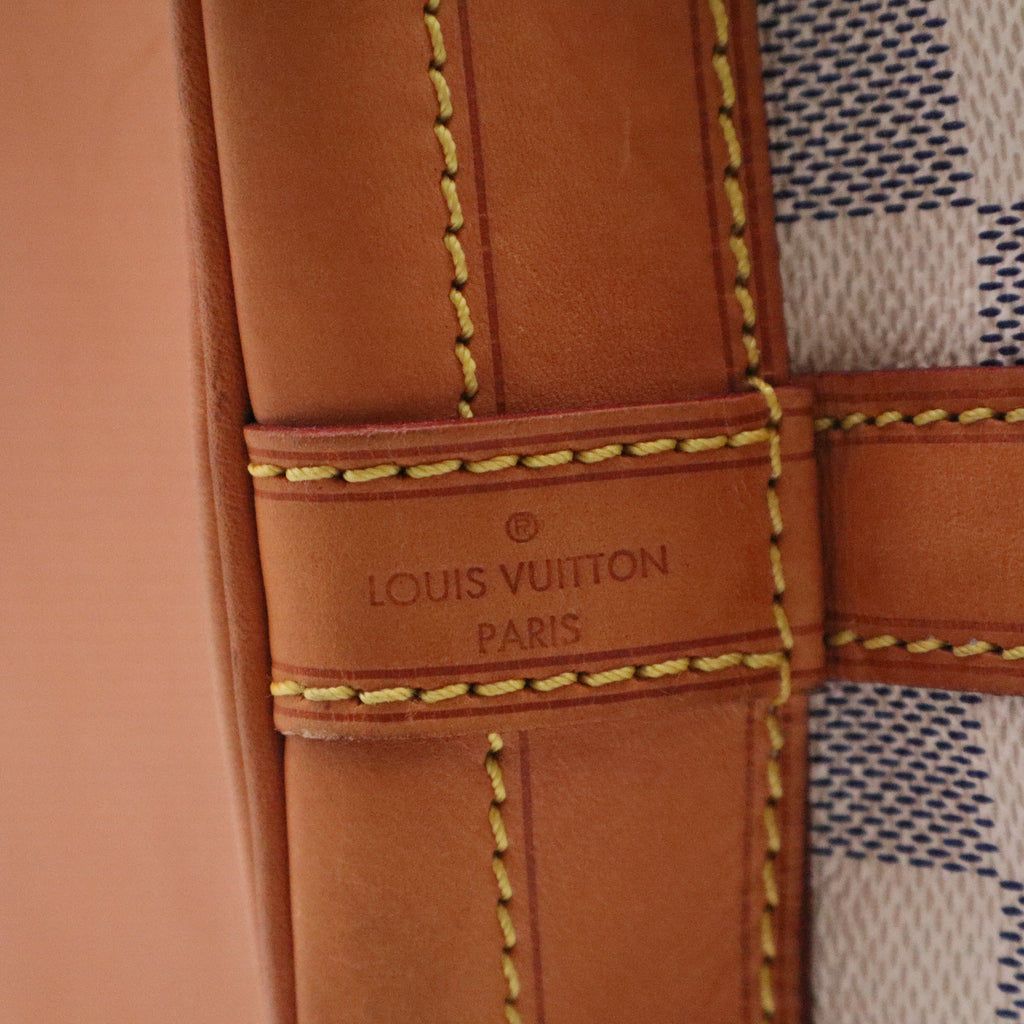 Damier White Azur Noe Shoulder Bag