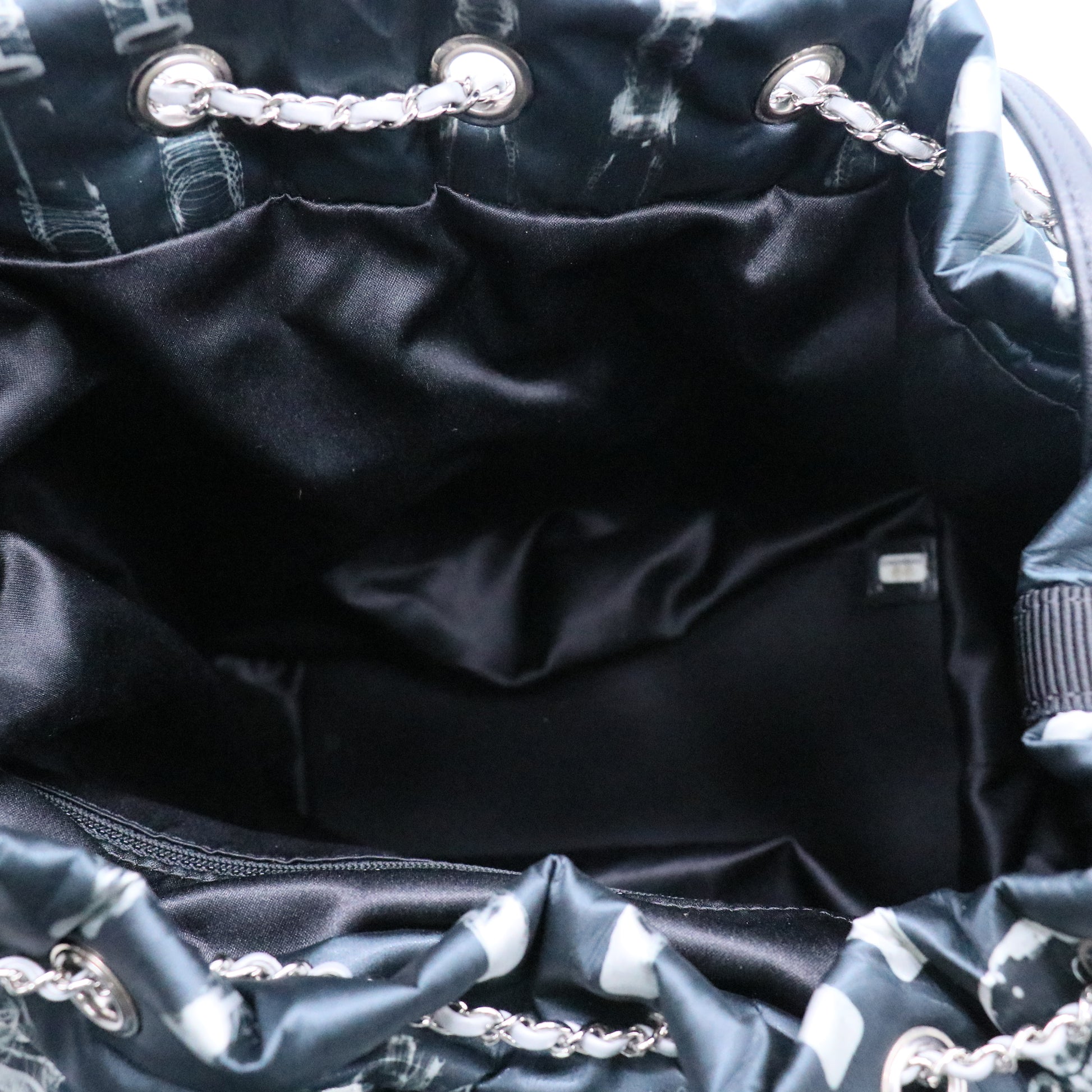 Chanel Sequin Nylon Lambskin Astronaut Essentials Backpack Black White Twins LDJ3140