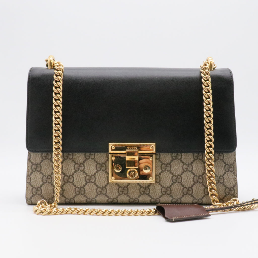 Padlock Shoulder Bag GG Coated Canvas and Leather Medium