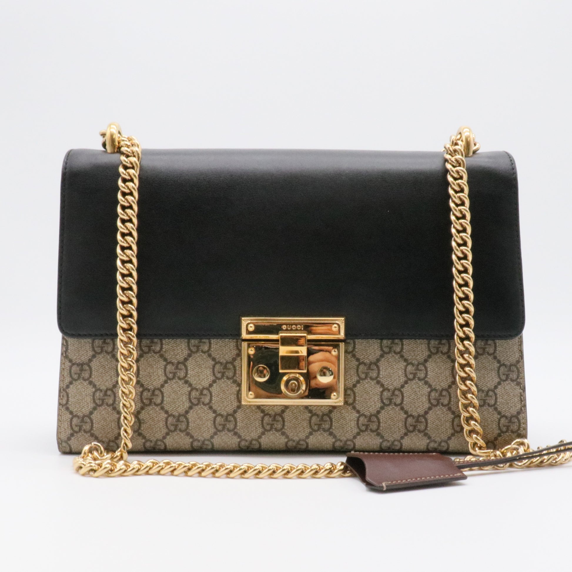 Padlock Shoulder Bag GG Coated Canvas and Leather Medium