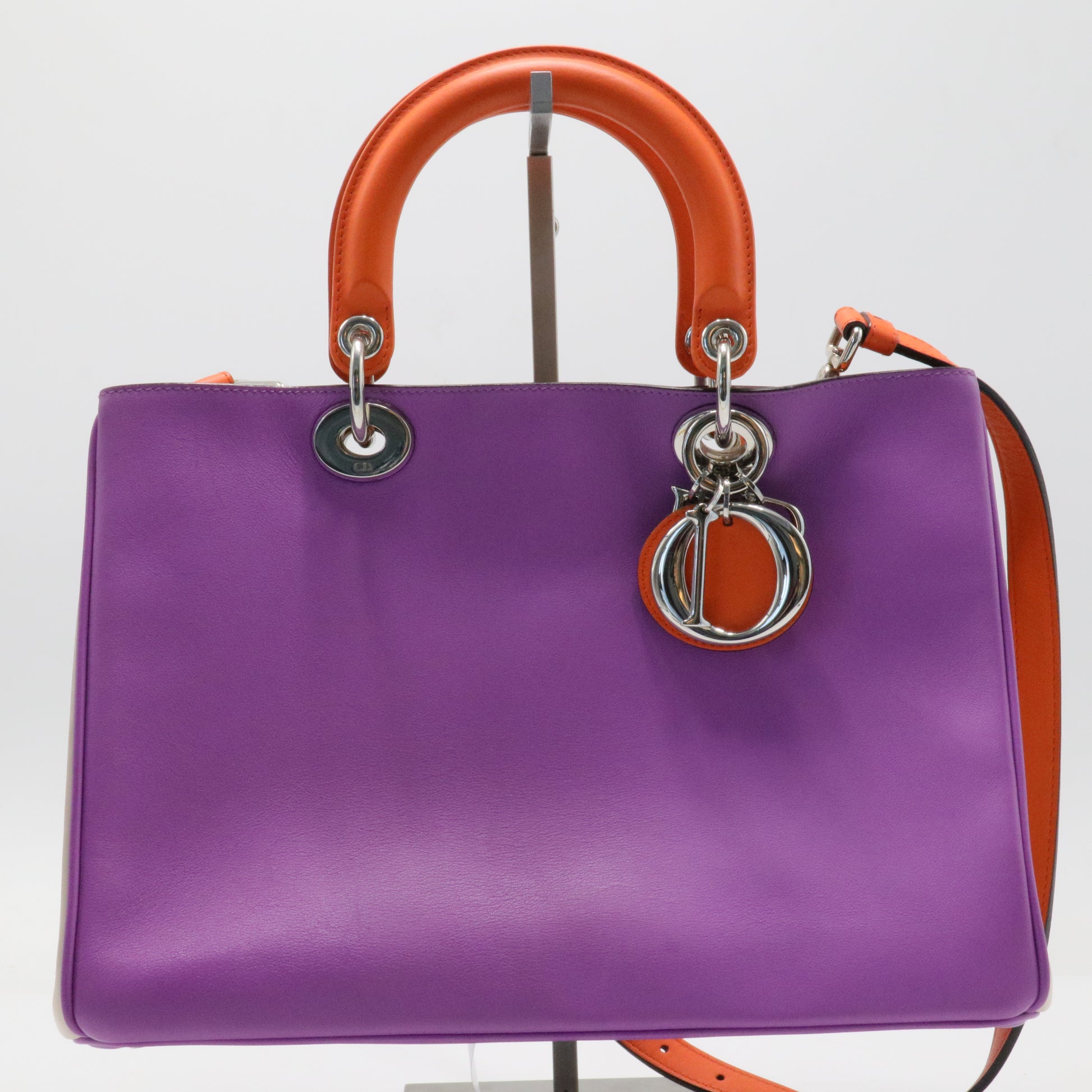 Smooth Calfskin Tri-Color Medium Diorissimo Tote Parme Sand