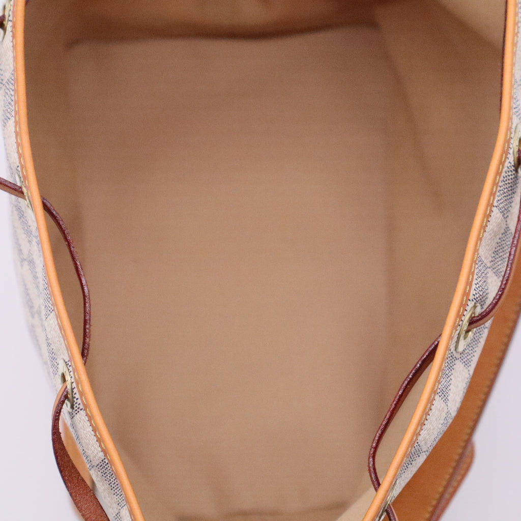Damier White Azur Noe Shoulder Bag
