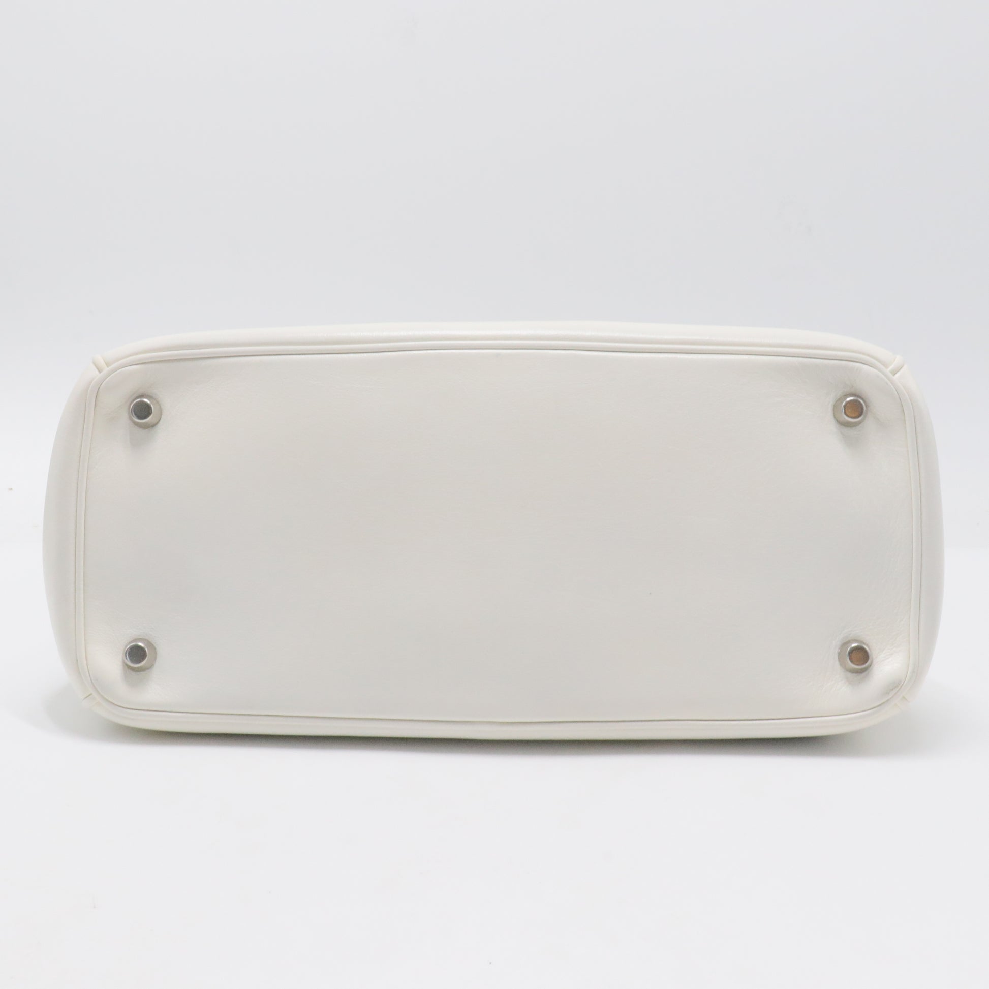 Dior White/Black Leather Large Be Dior Flap Top Handle Bag