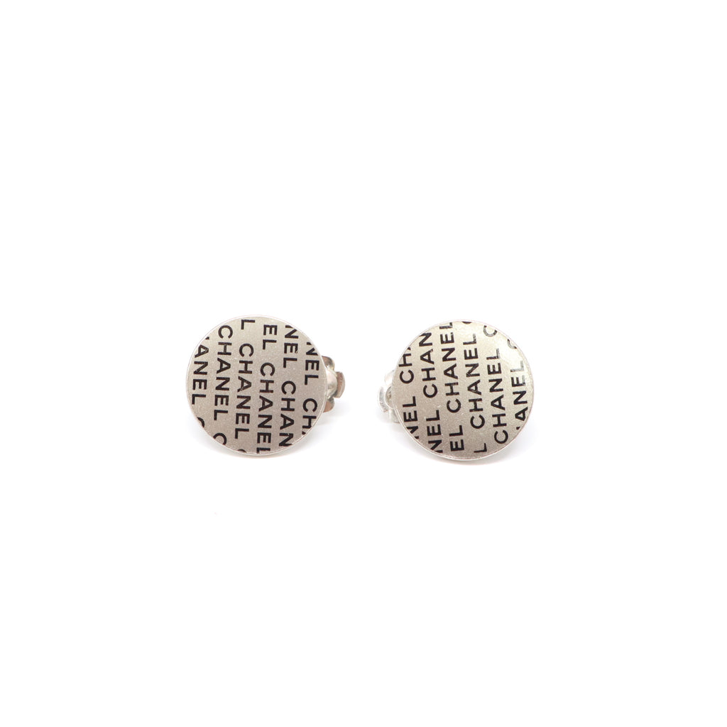 Chanel 2000 Cruise Collection Logo Print Round Plate Earrings W21899
