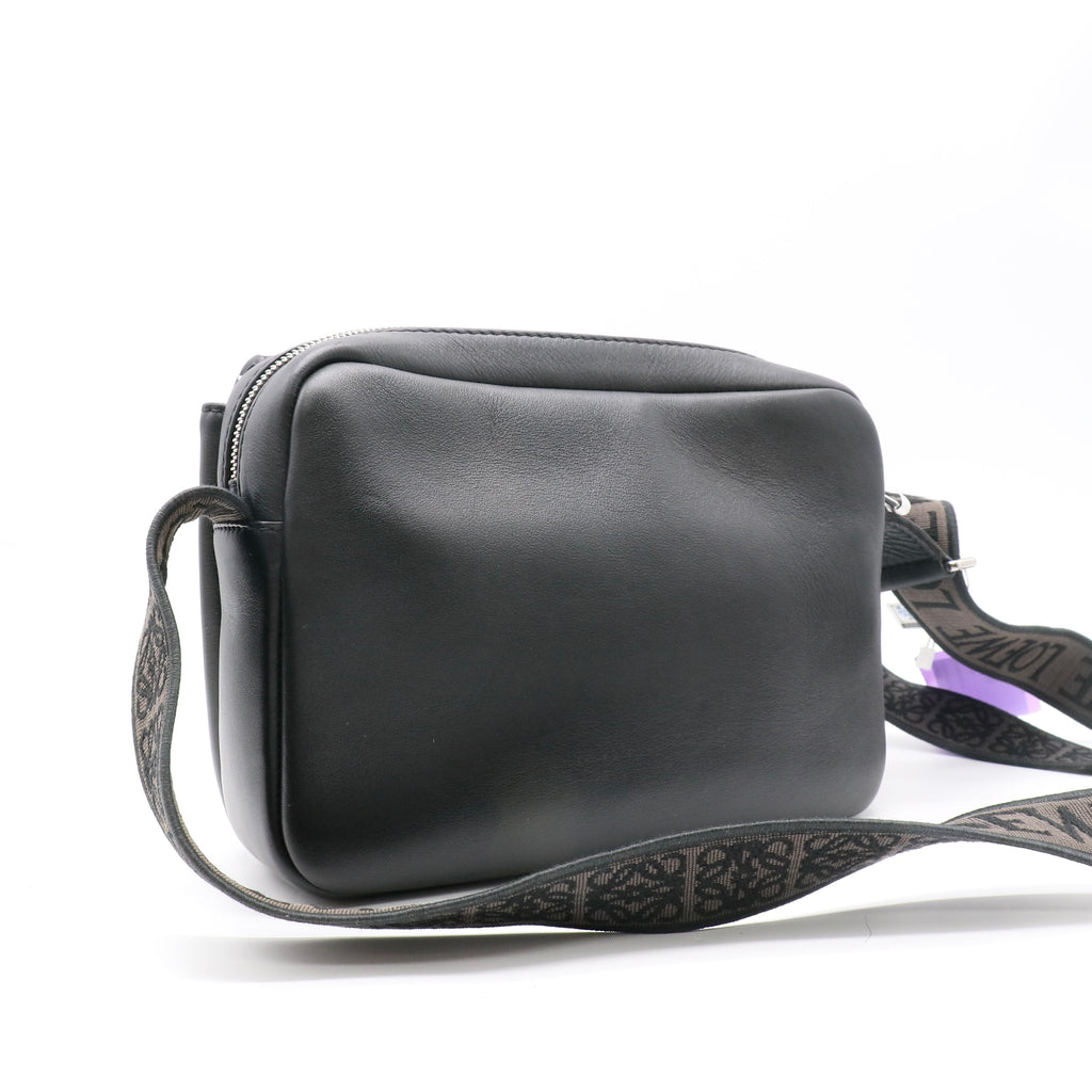 Loewe Soft Grained Calfskin Military Messenger Bag Black twins LDJ5028