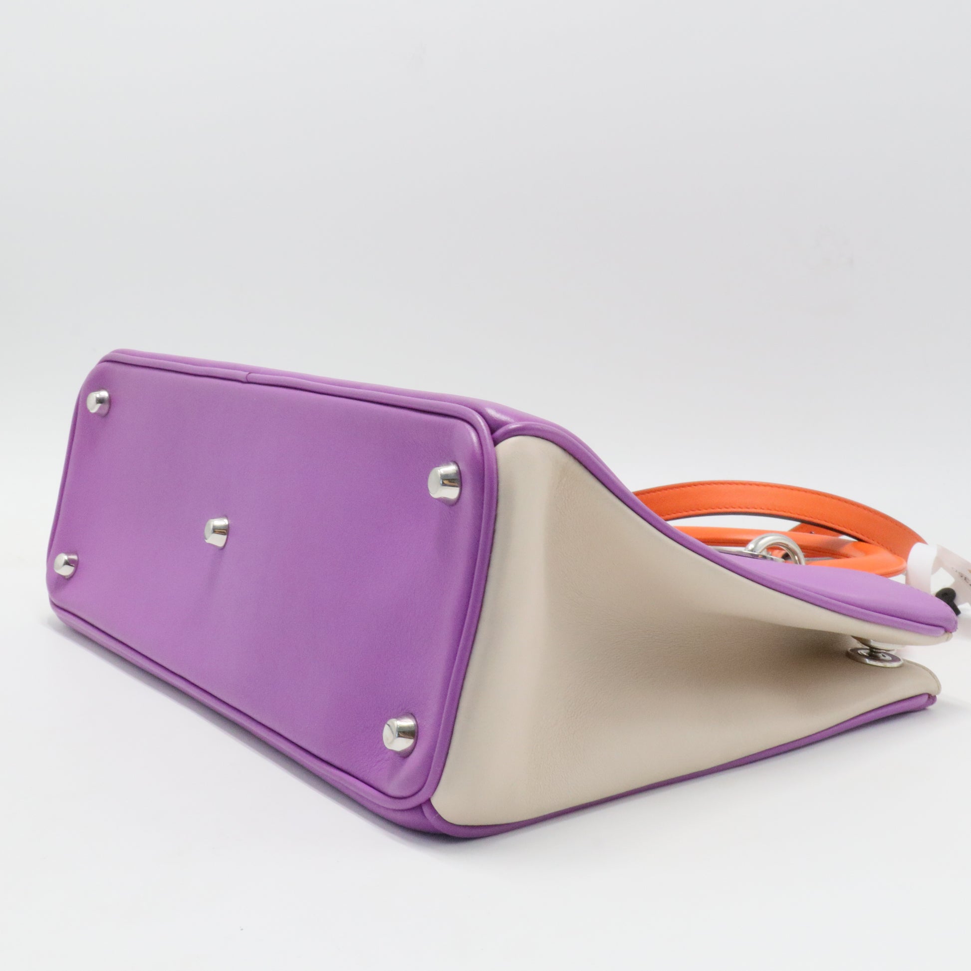 Smooth Calfskin Tri-Color Medium Diorissimo Tote Parme Sand