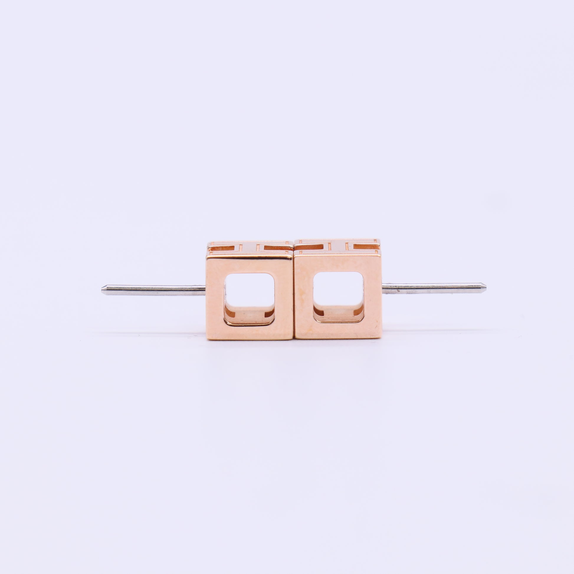 Hermes Cage d'H H Cube Stud Earrings W21821