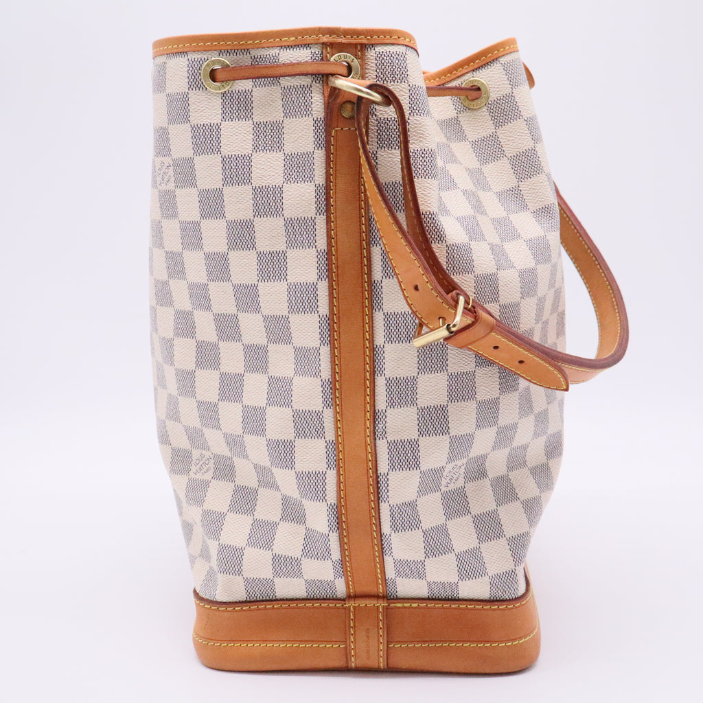 Damier White Azur Noe Shoulder Bag