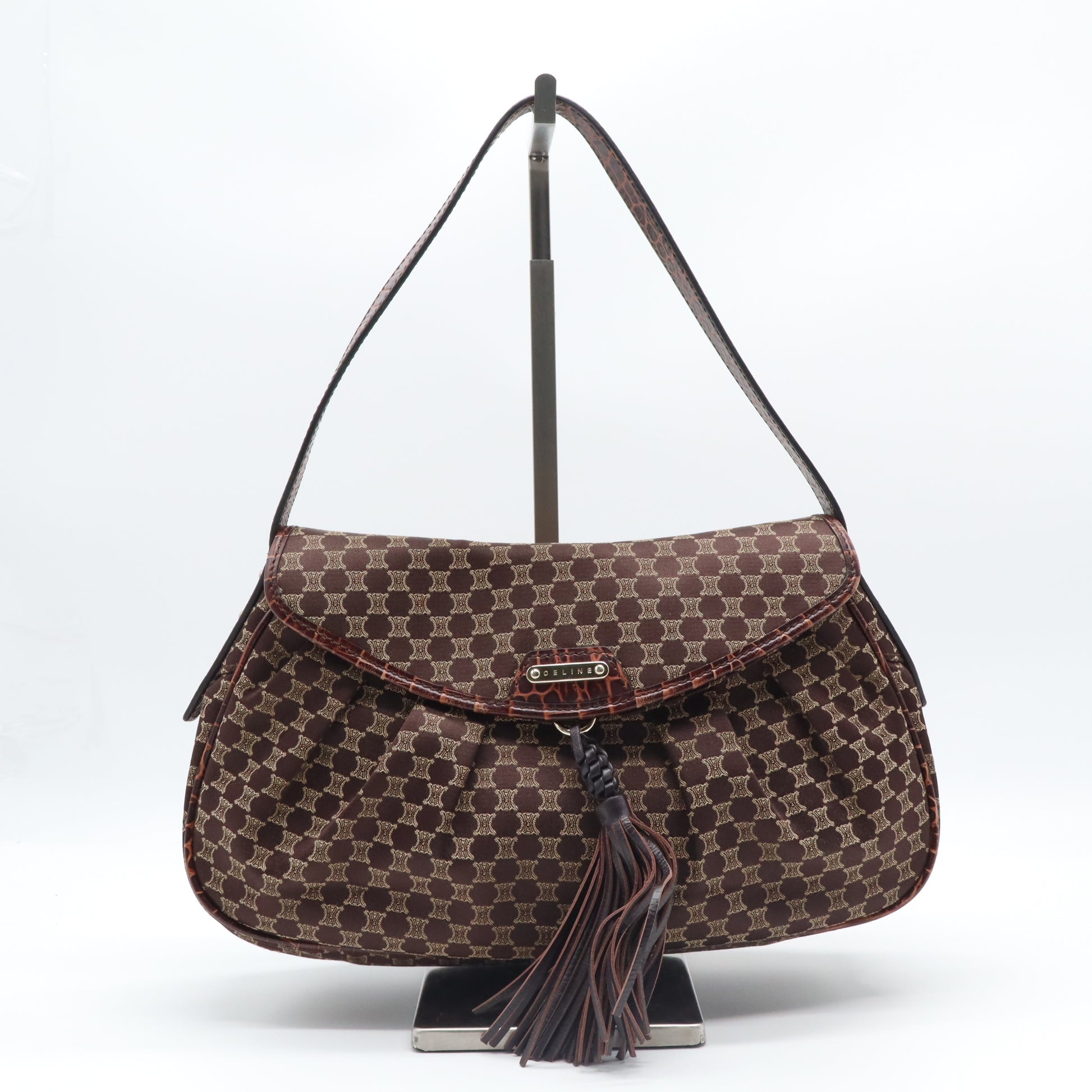 Celine Macadam Canvas Tassel Shoulder Bag B22361