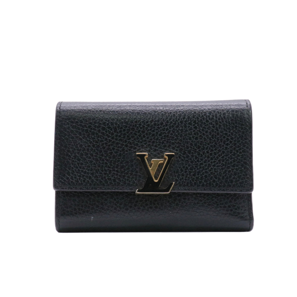 Louis Vuitton Taurillon Leather Capucines Compact Wallet twins