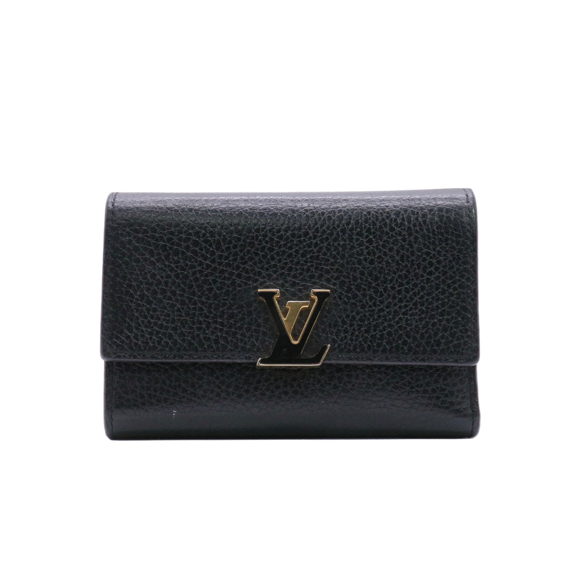 Louis Vuitton Taurillon Leather Capucines Compact Wallet twins