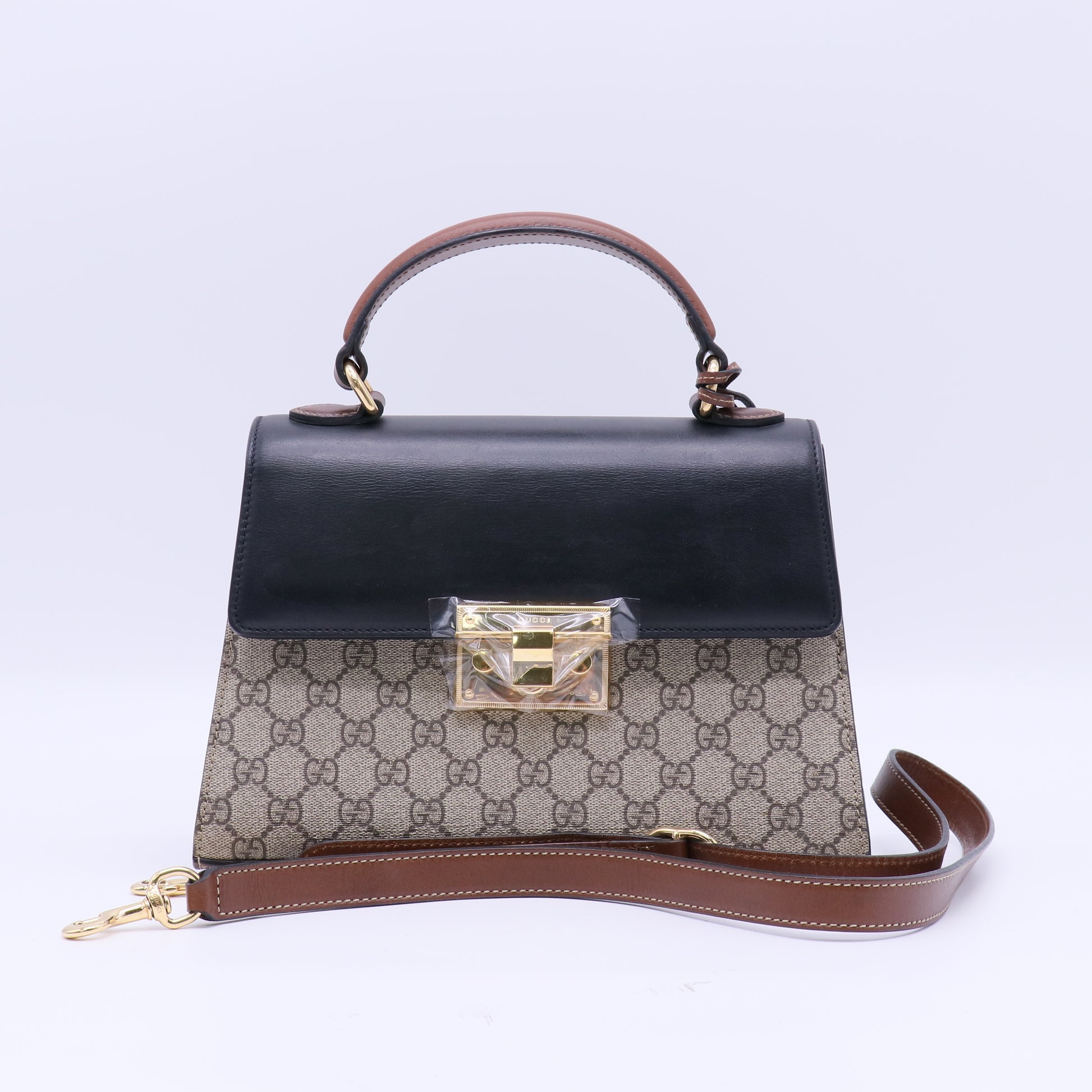 Padlock Top Handle Bag GG Coated Canvas and Leather Twins B22200