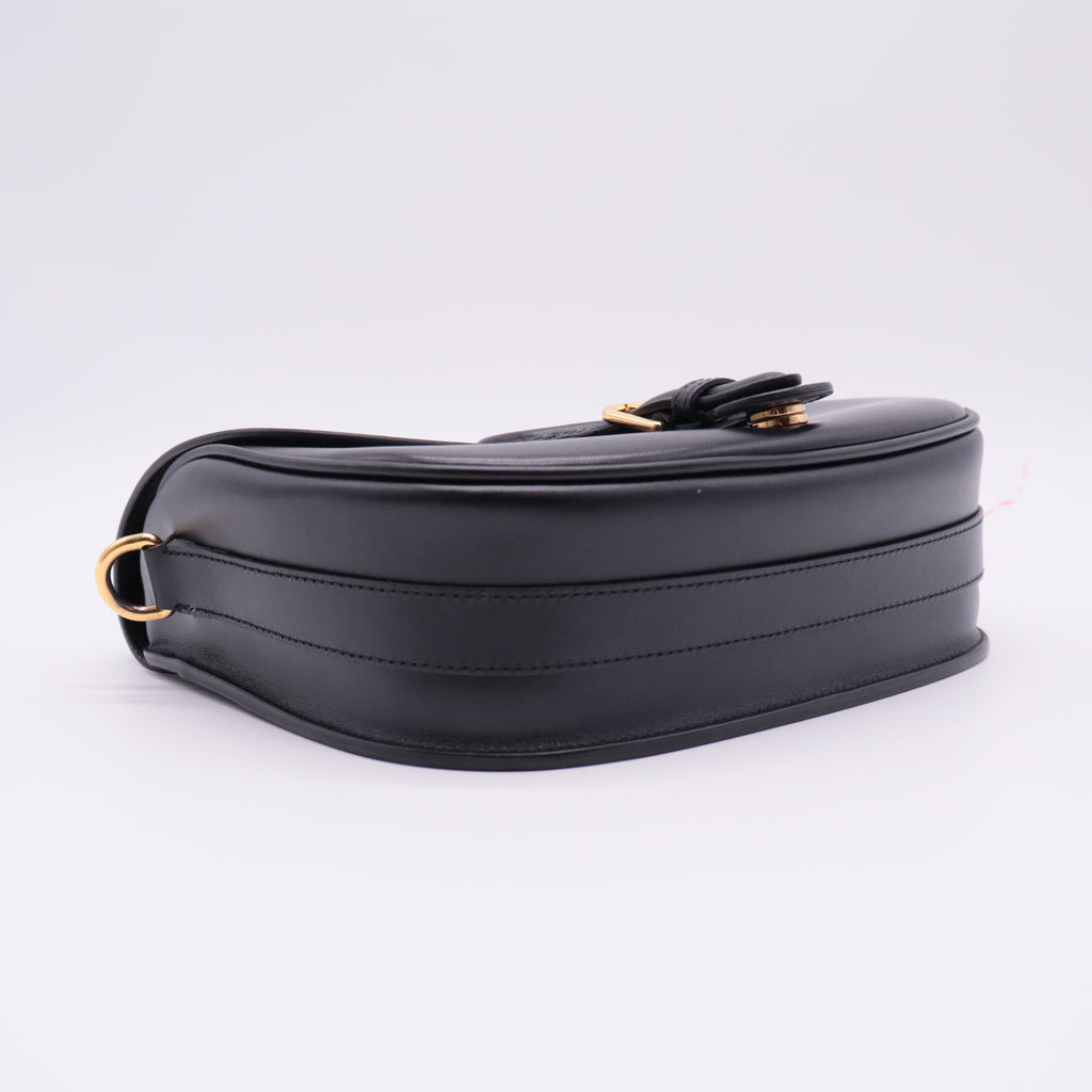 Box Calfskin Medium Bobby Flap Black twins