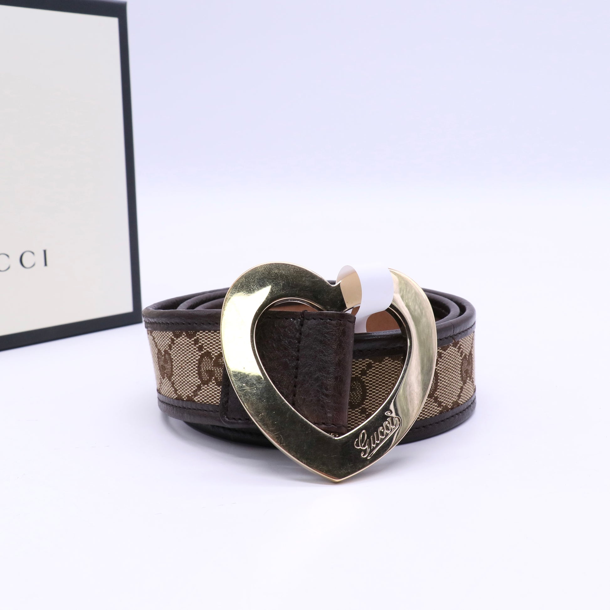 Gucci Monogram Heart Buckle Belt  W20879