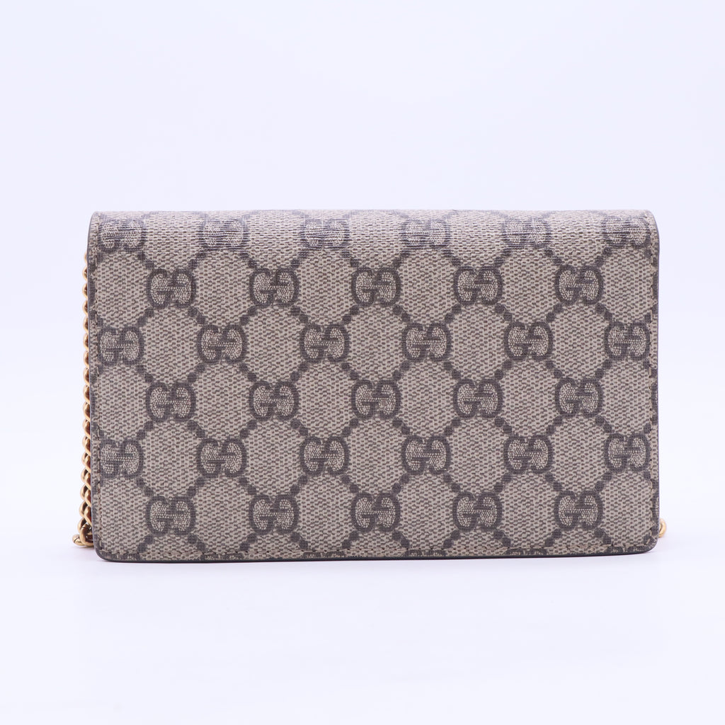 Cherries Wallet on Chain GG Coated Canvas Mini