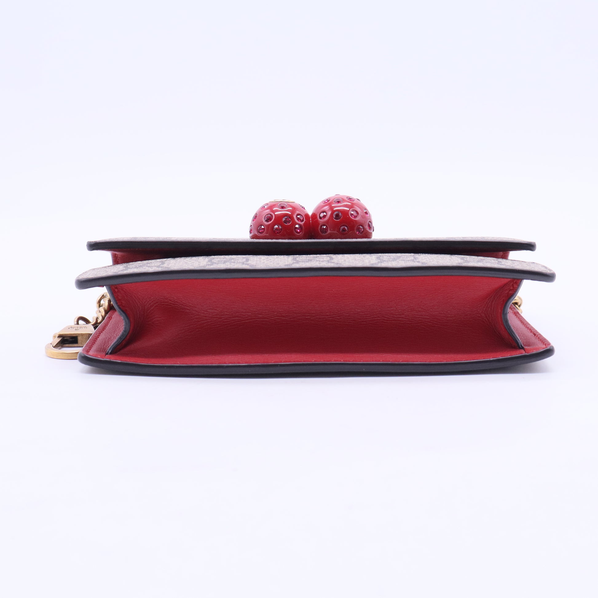 Cherries Wallet on Chain GG Coated Canvas Mini