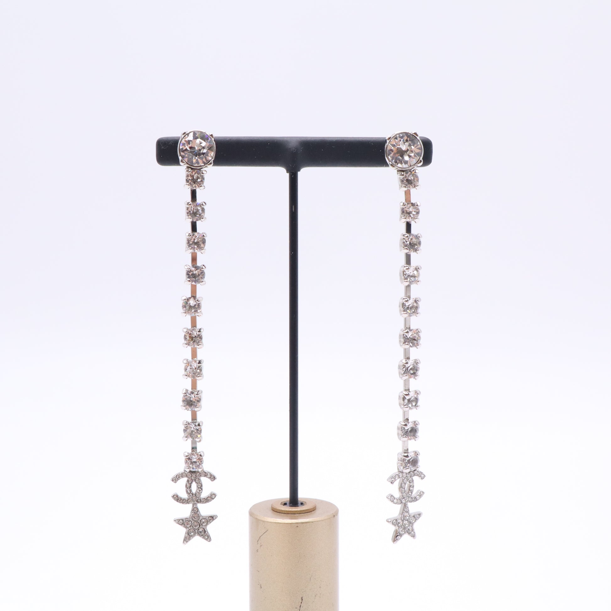 Chanel Long Drop CC Star Earrings twins LDZ1058