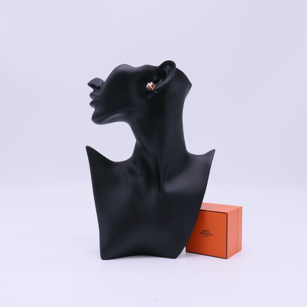 Hermes Cage d'H H Cube Stud Earrings W21822