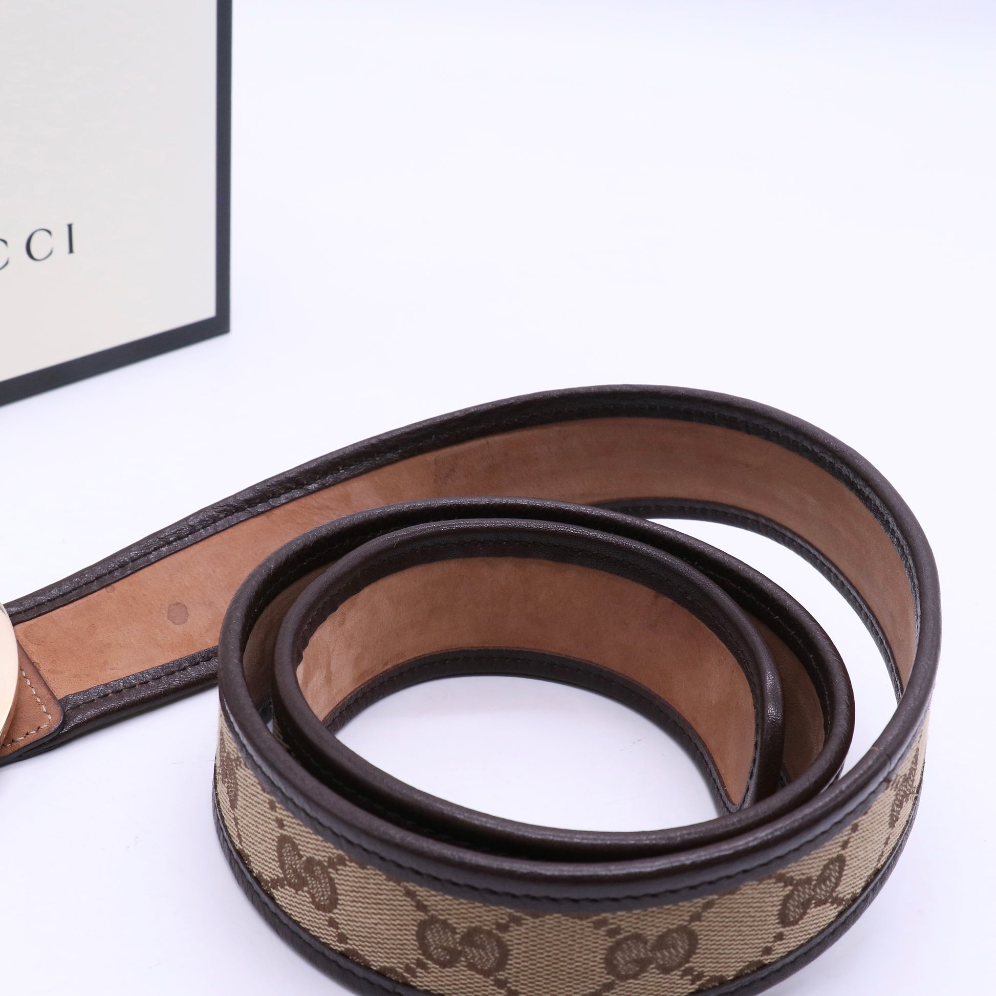 Gucci Monogram Heart Buckle Belt  W20879