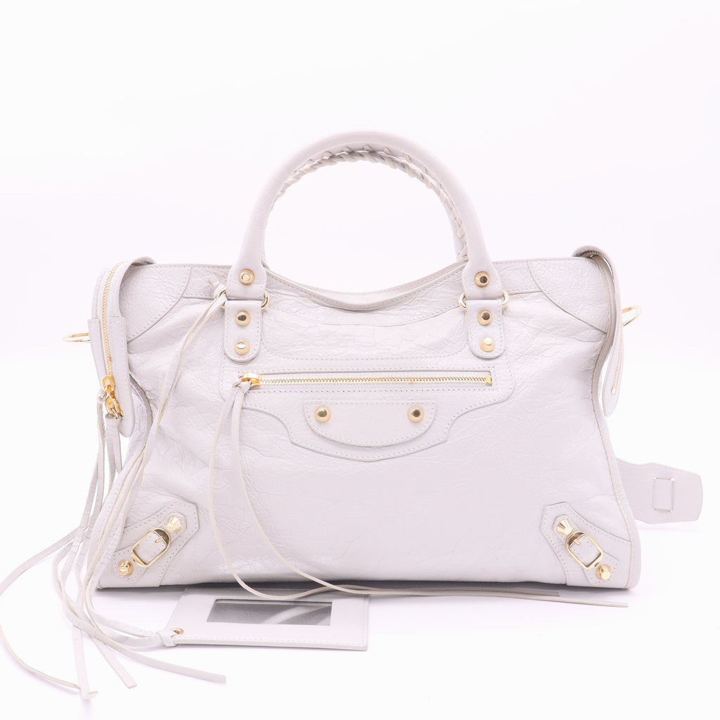 City Classic Metallic Edge Bag Leather Medium twins