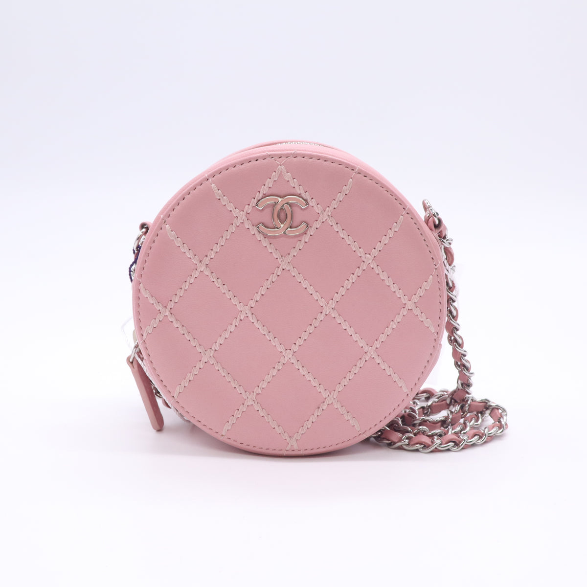 Chanel Caviar Quilted Round Ultra Stitch Vanity With Chain Pink twins LDZ1093