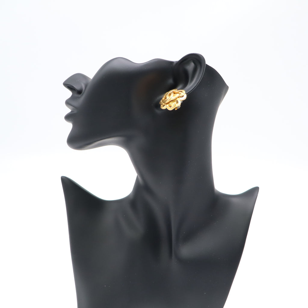 Chanel Vintage 1994 Coco Mark Twisted Knot Clip-On Earrings W21909