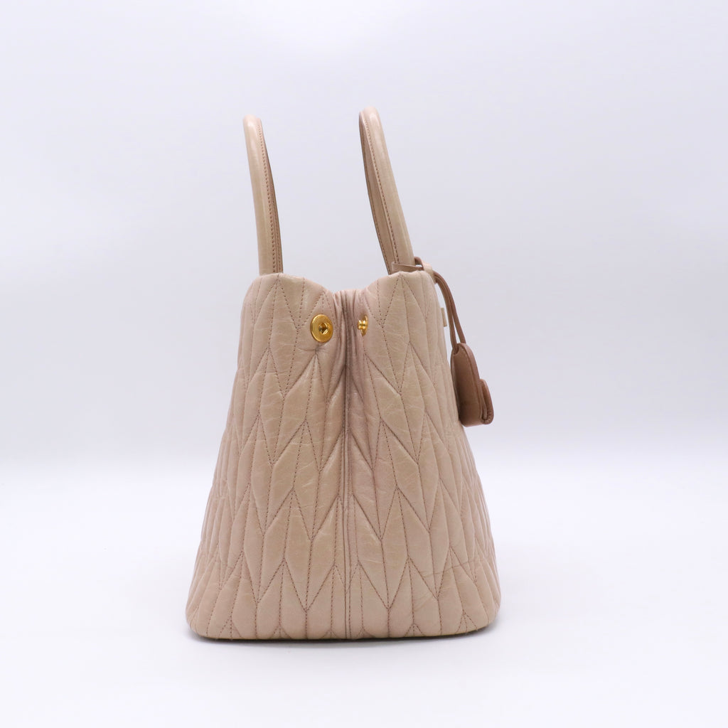 Miu Miu Ribbon Handbag Beige twins