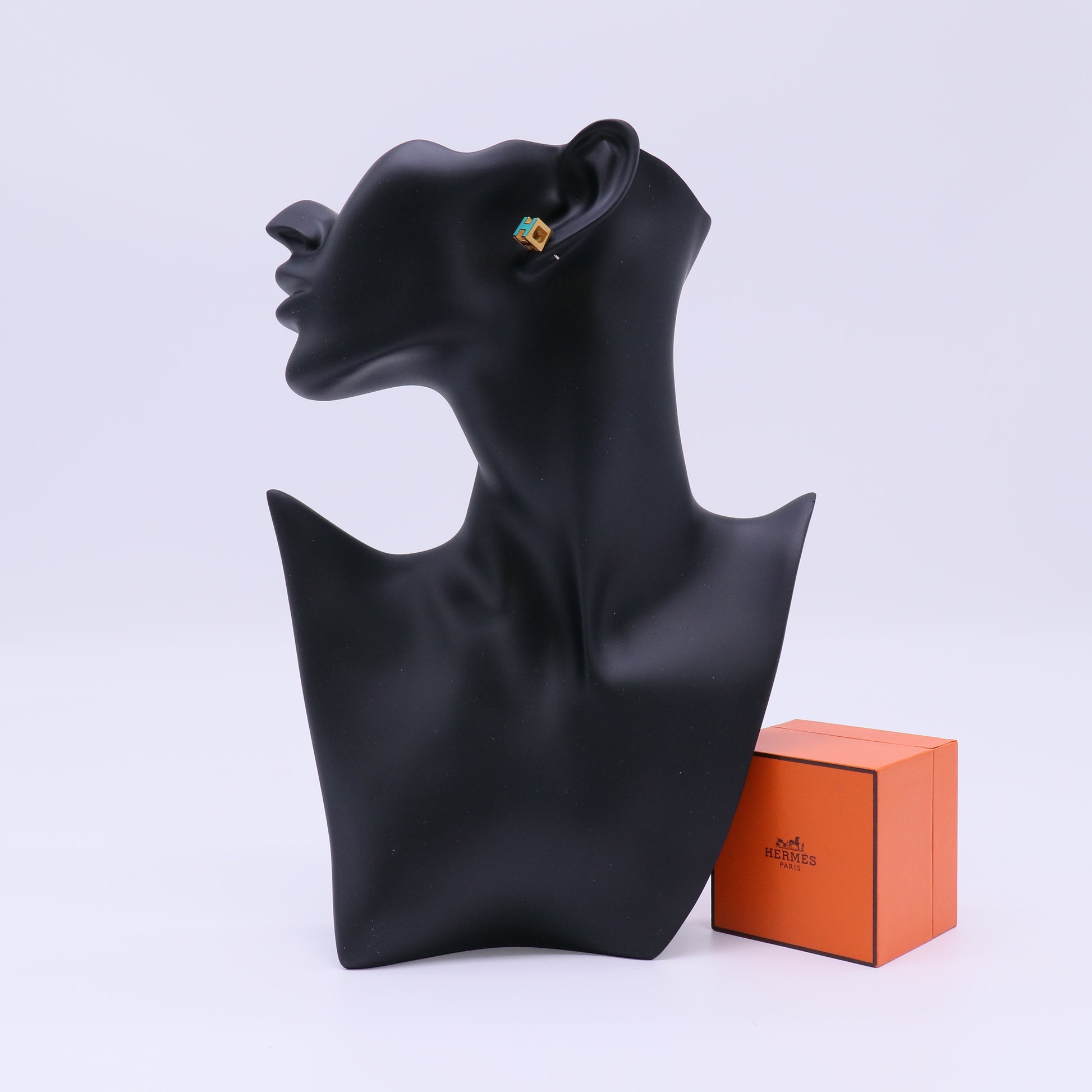 Hermes Cage d'H H Cube Stud Earrings W21823