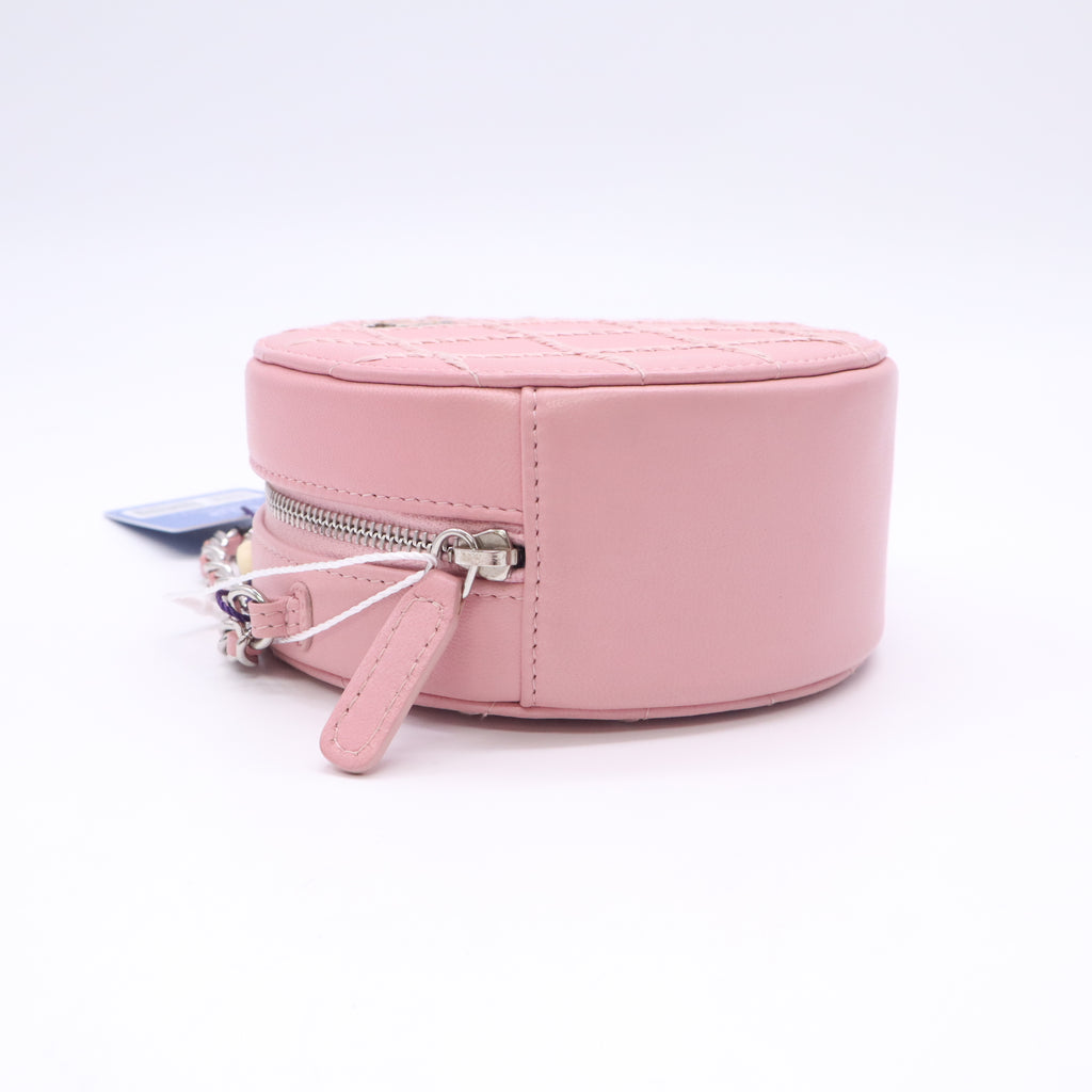 Chanel Caviar Quilted Round Ultra Stitch Vanity With Chain Pink twins LDZ1093