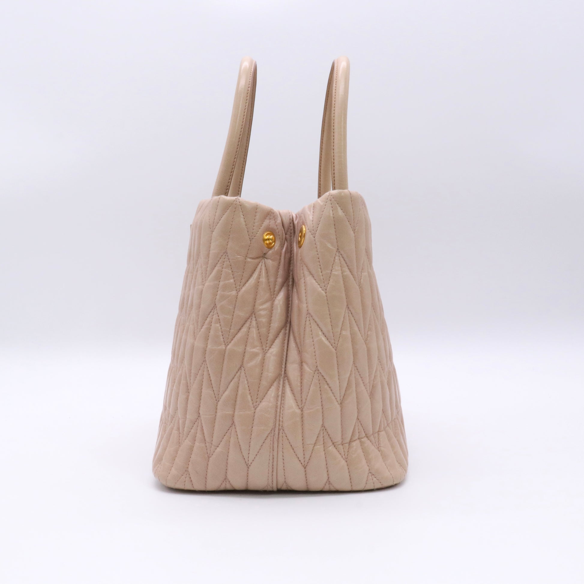 Miu Miu Ribbon Handbag Beige twins