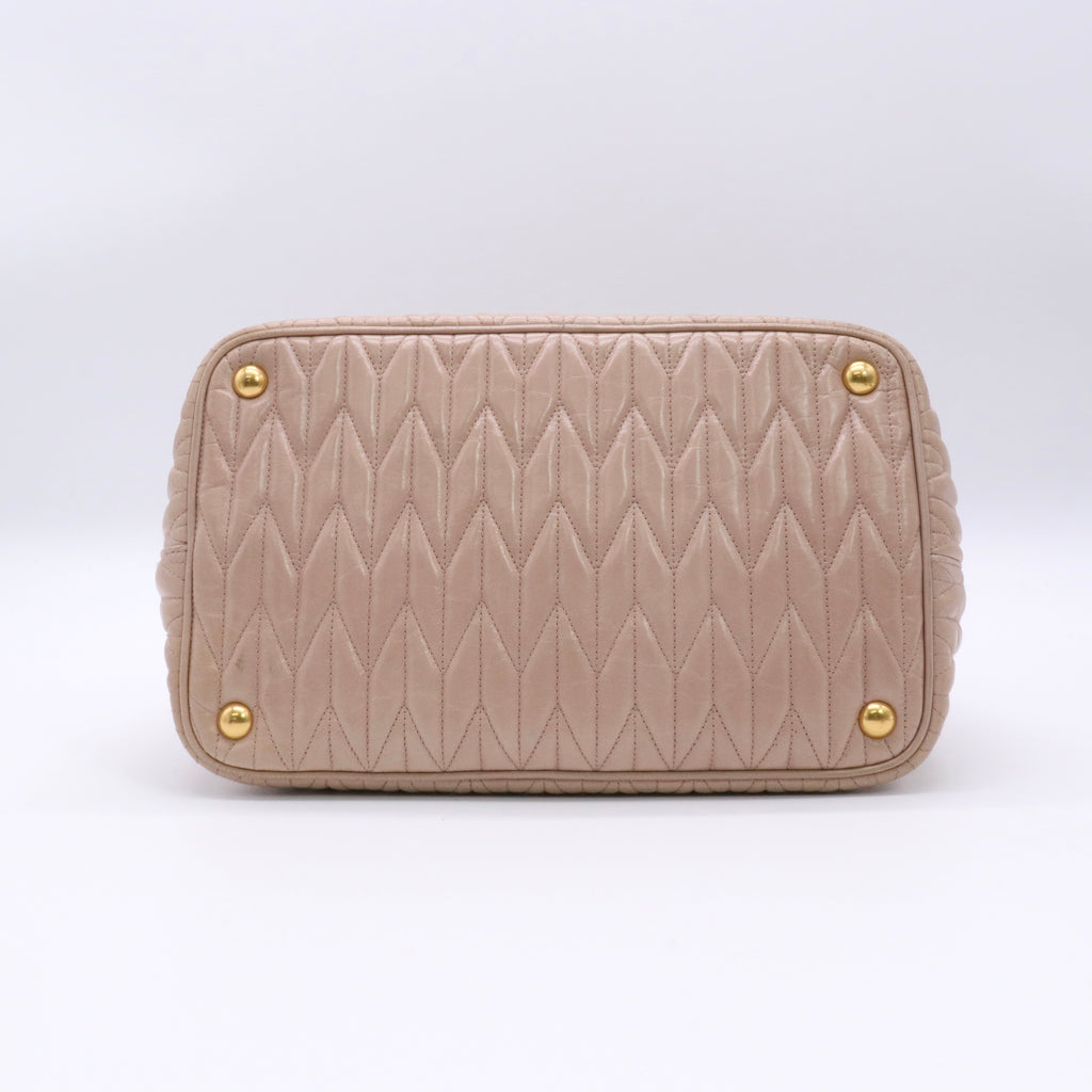 Miu Miu Ribbon Handbag Beige twins