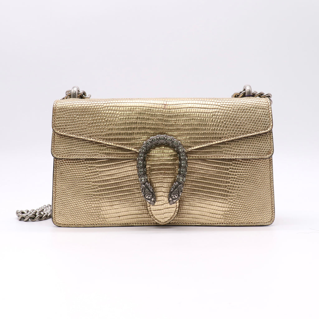 Gucci Gold Lizard Dionysus Small Shoulder Bag Twins LDJ5020